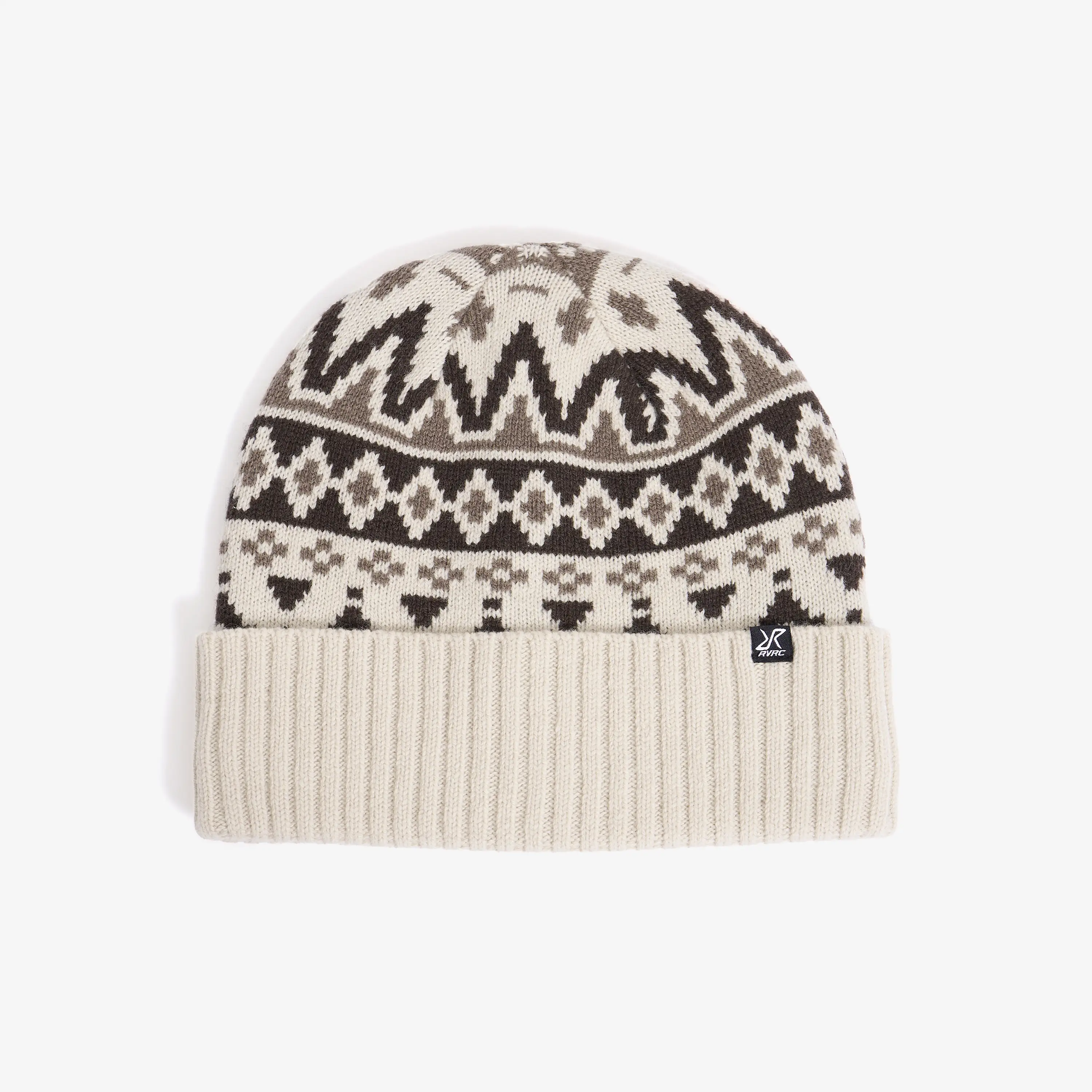 Jacquard Wool Beanie Oatmeal/Delicioso Brown, 