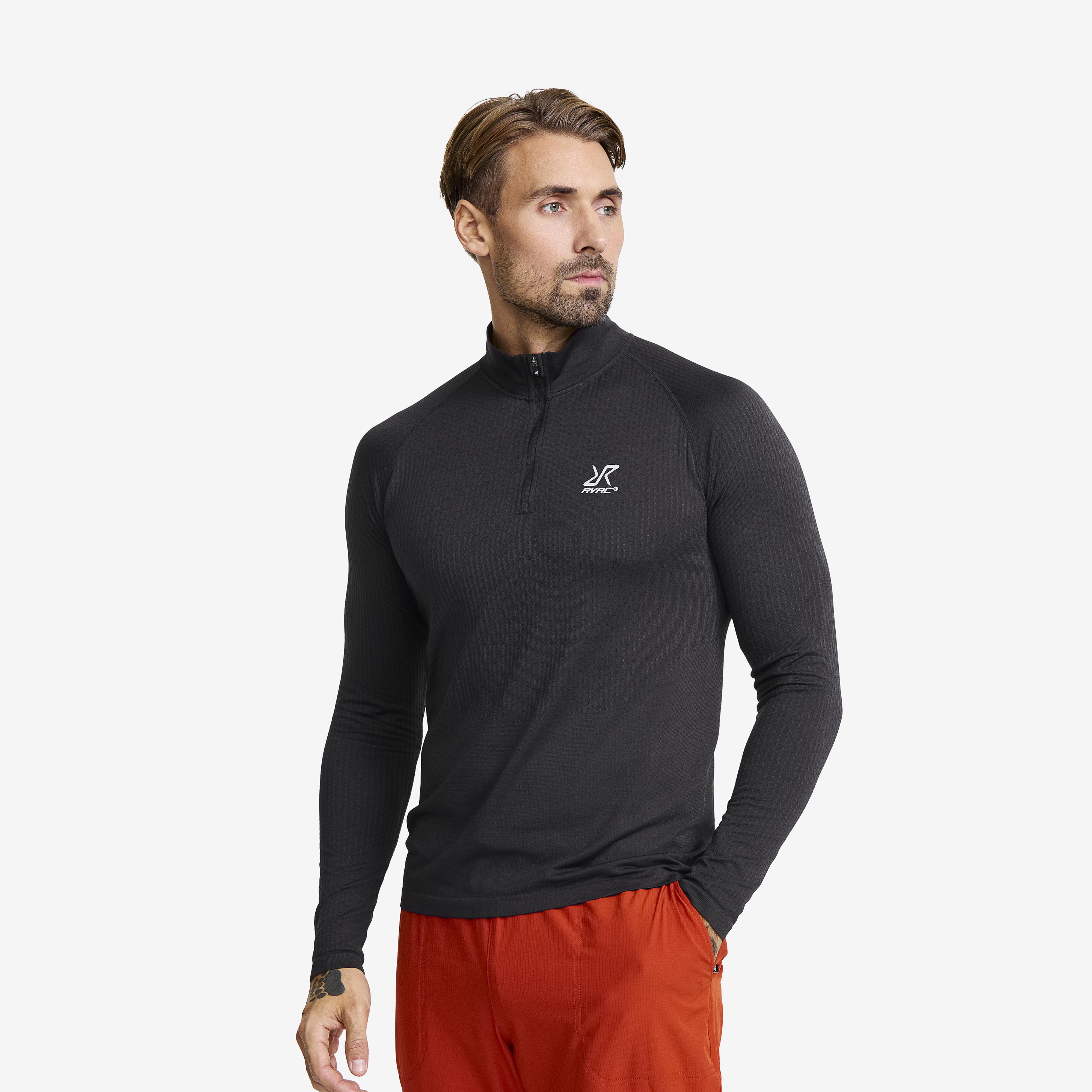Focus Half-zip Seamless Top Anthracite Pánské,