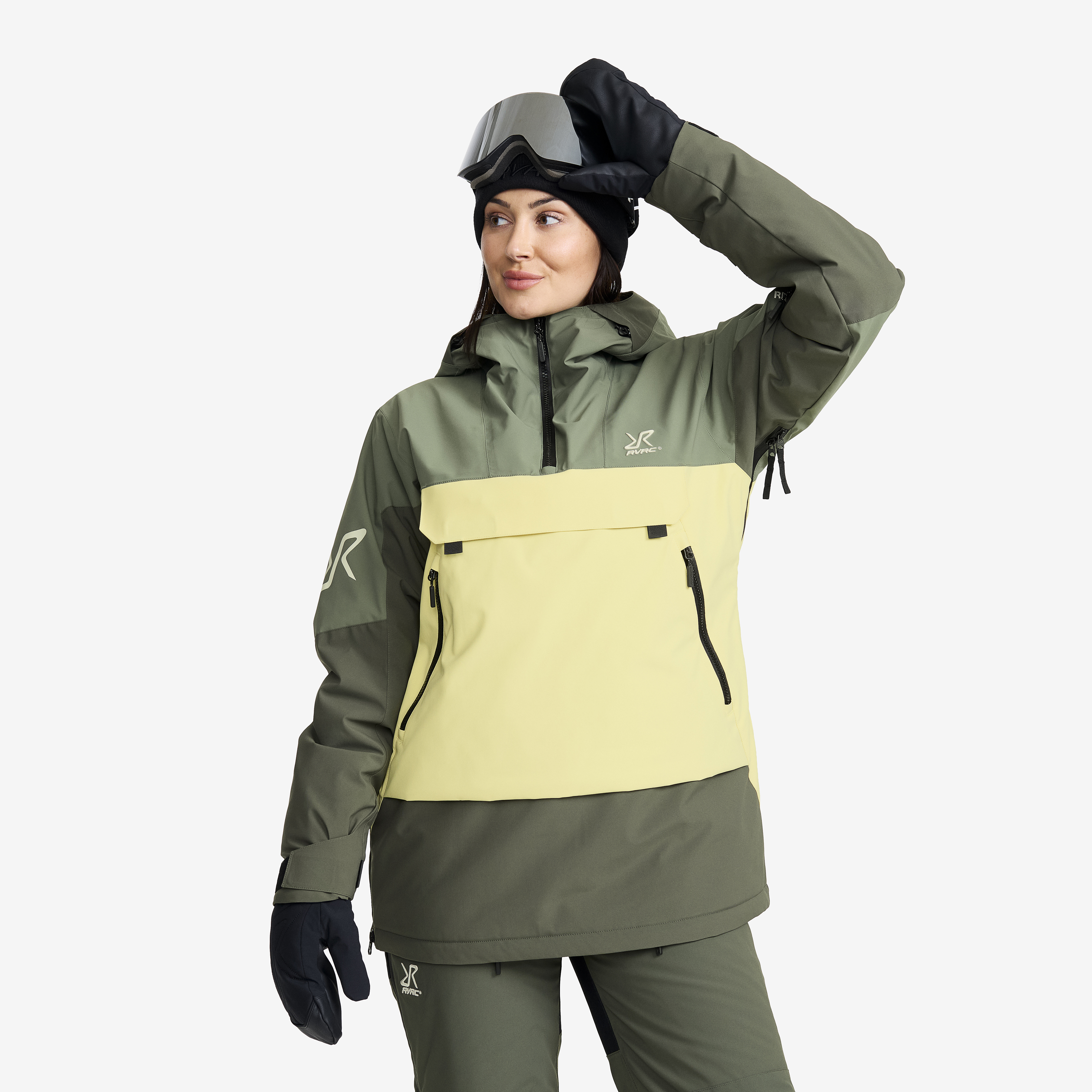 AccXel Insulated 2L Ski Anorak Dam Kambaba Green/Lemon Grass, :XS