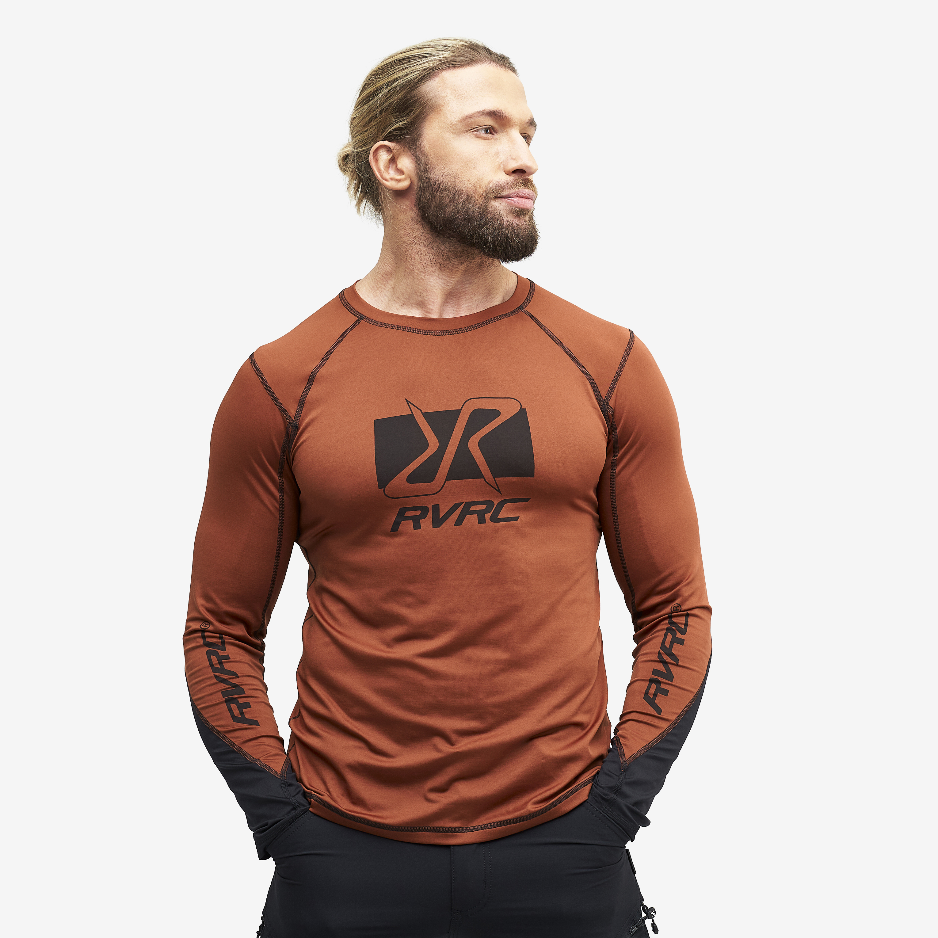 Trail Long Sleeve Tee – Herr – Rusty Orange Storlek:S – Herr > Tröjor > Skjortor & Långärmade Tröjor