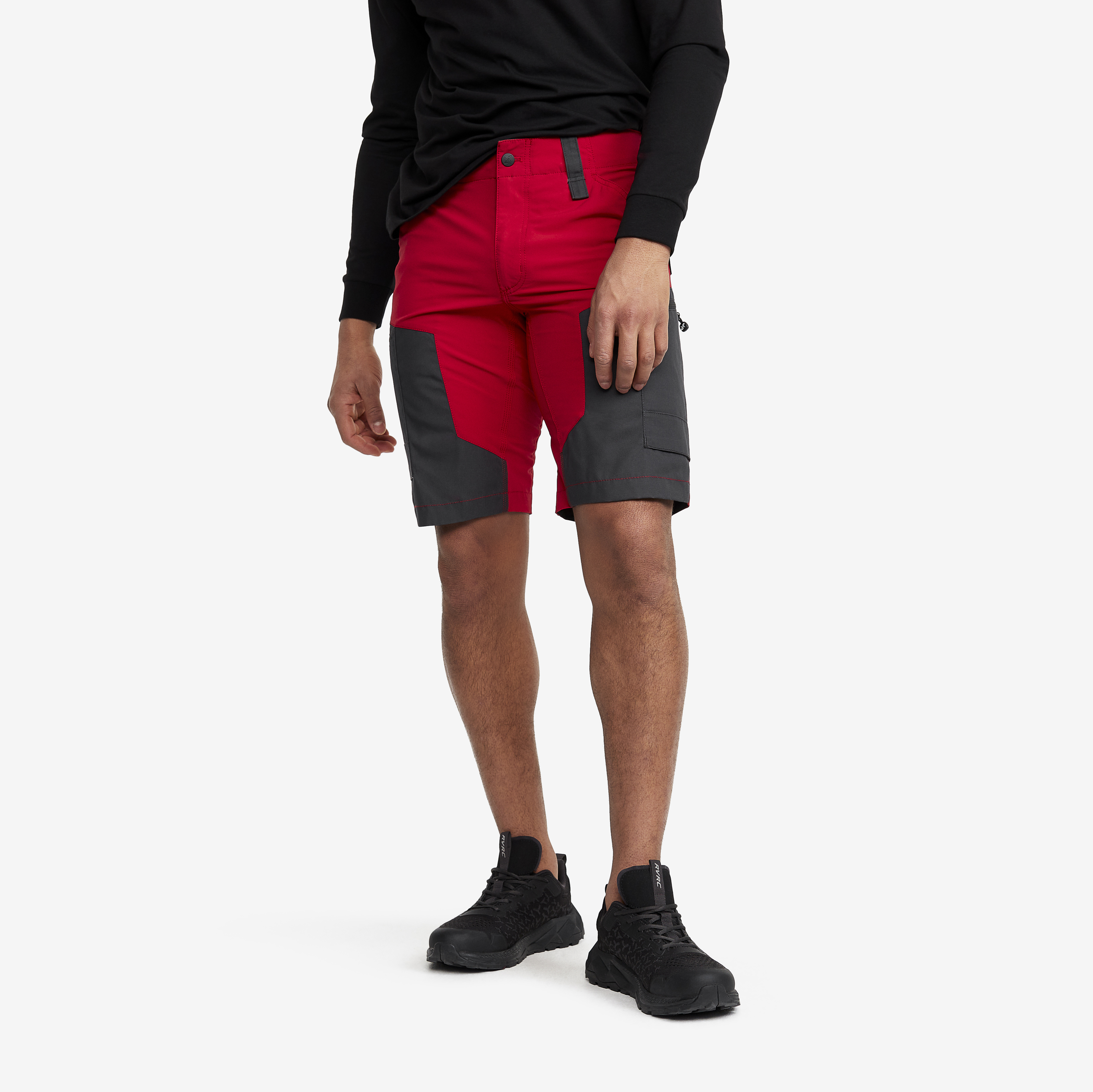 Black Crevice Trekkingshorts voor heren, korte trekkingbroek voor heren, outdoorshorts, waterafstotend en sneldrogend, duurzame en ademende wandelshorts met zakken, staalblauw/wit, 48