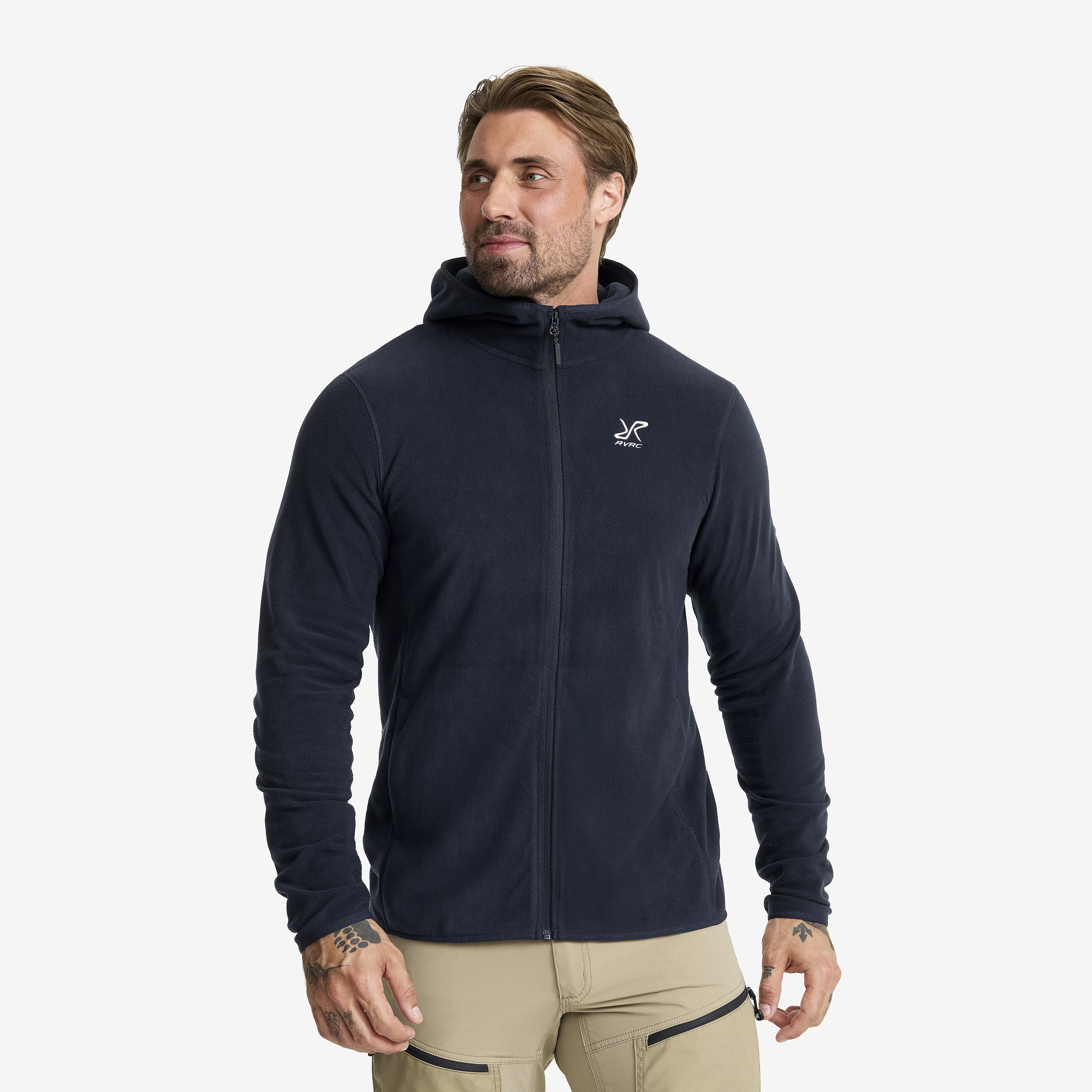 Hiker Fleece Hoodie Deep Navy Herr,