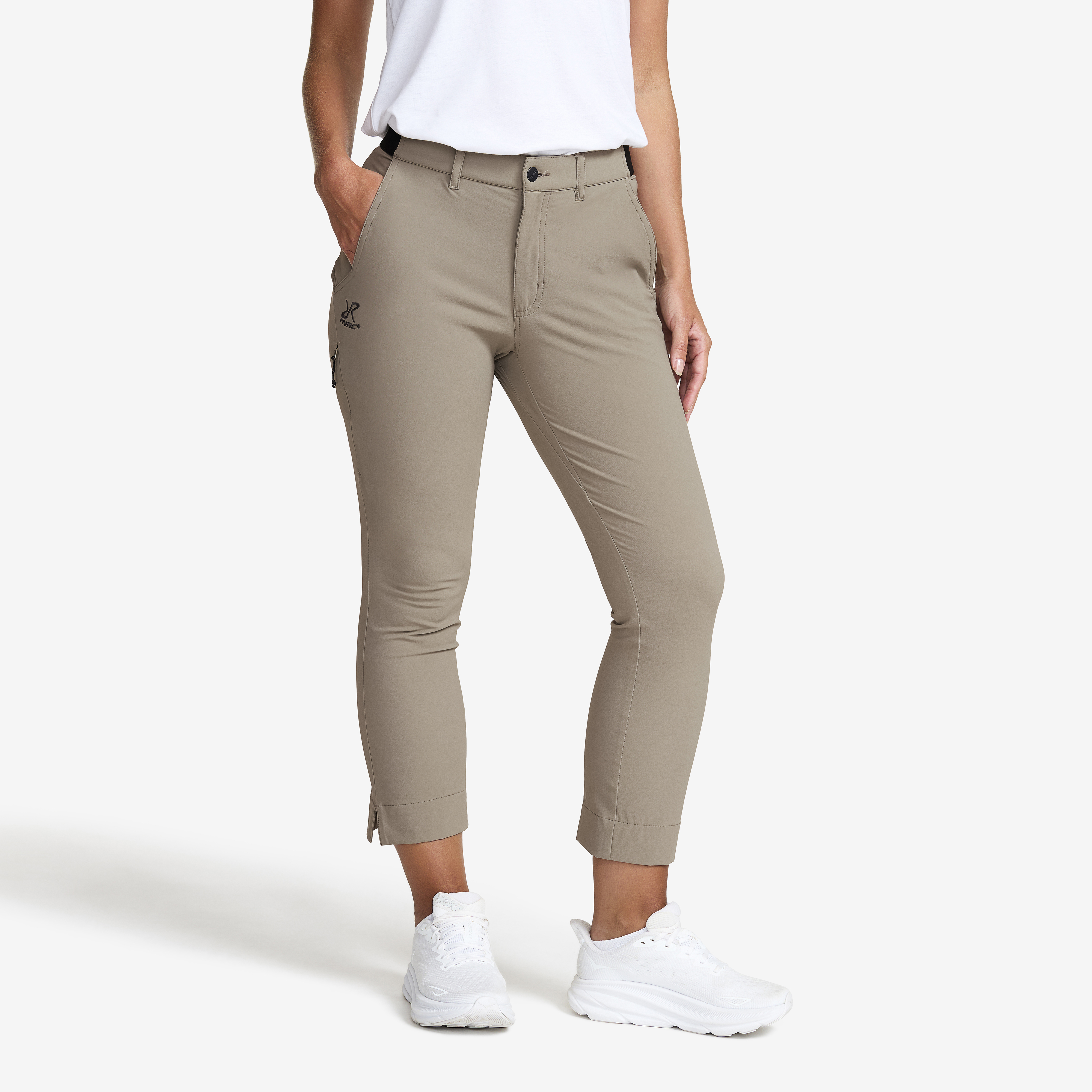 Variety High-waist Cropped Pants Brindle Naiset,