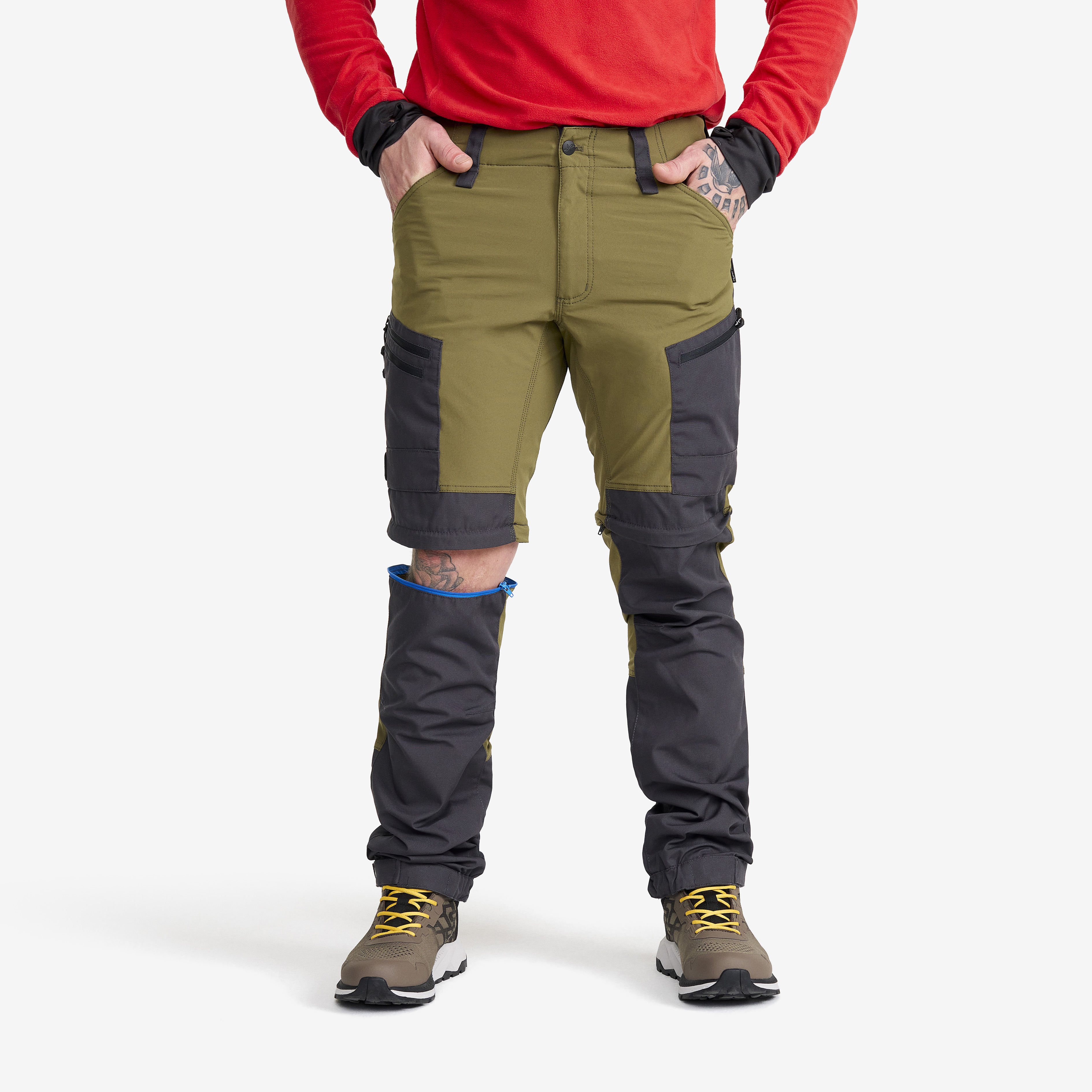Pantaloni trekking RVRC GP Pro Zip-off da uomo in verde
