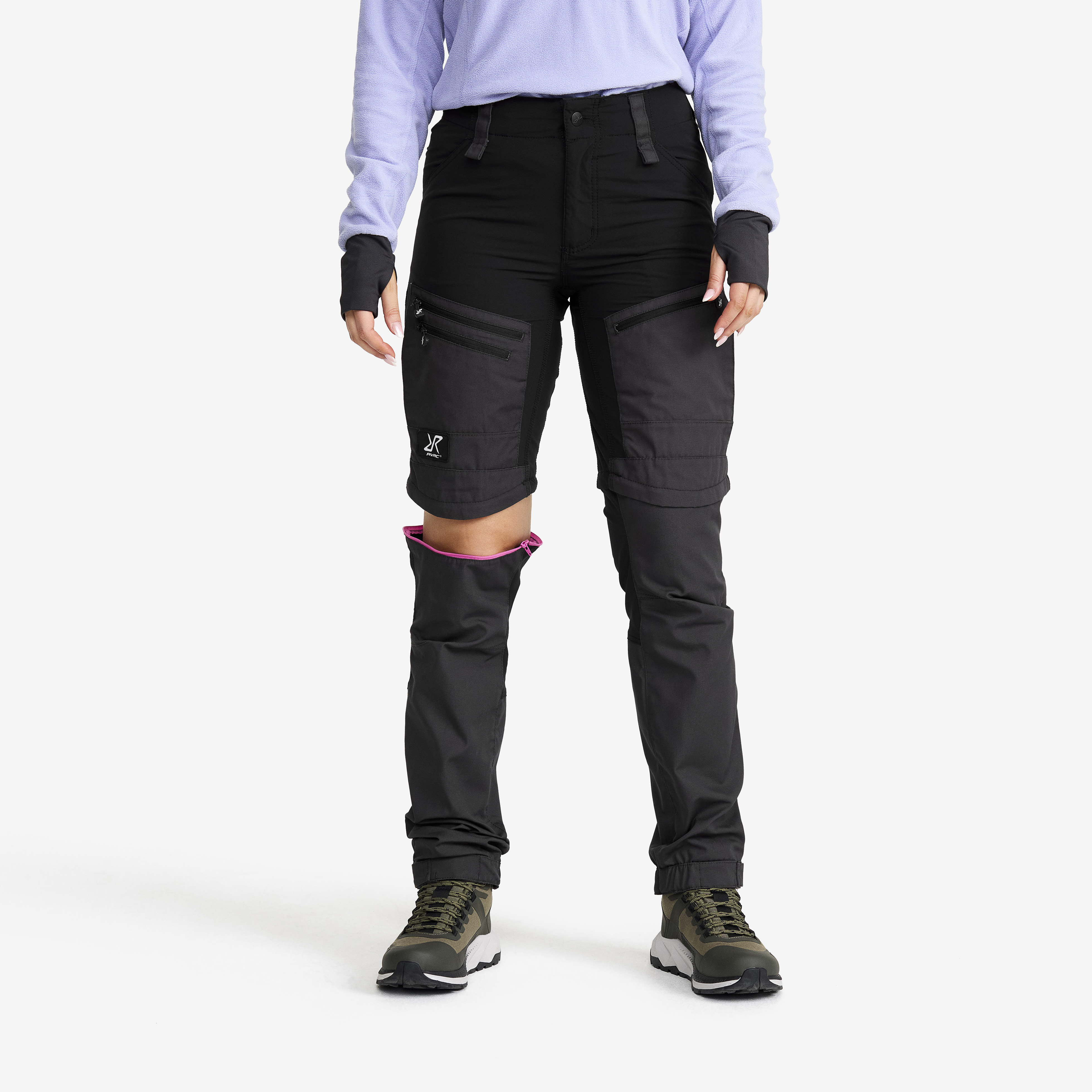RVRC GP Pro Zip-off turistické kalhoty pro muže v černé barvě