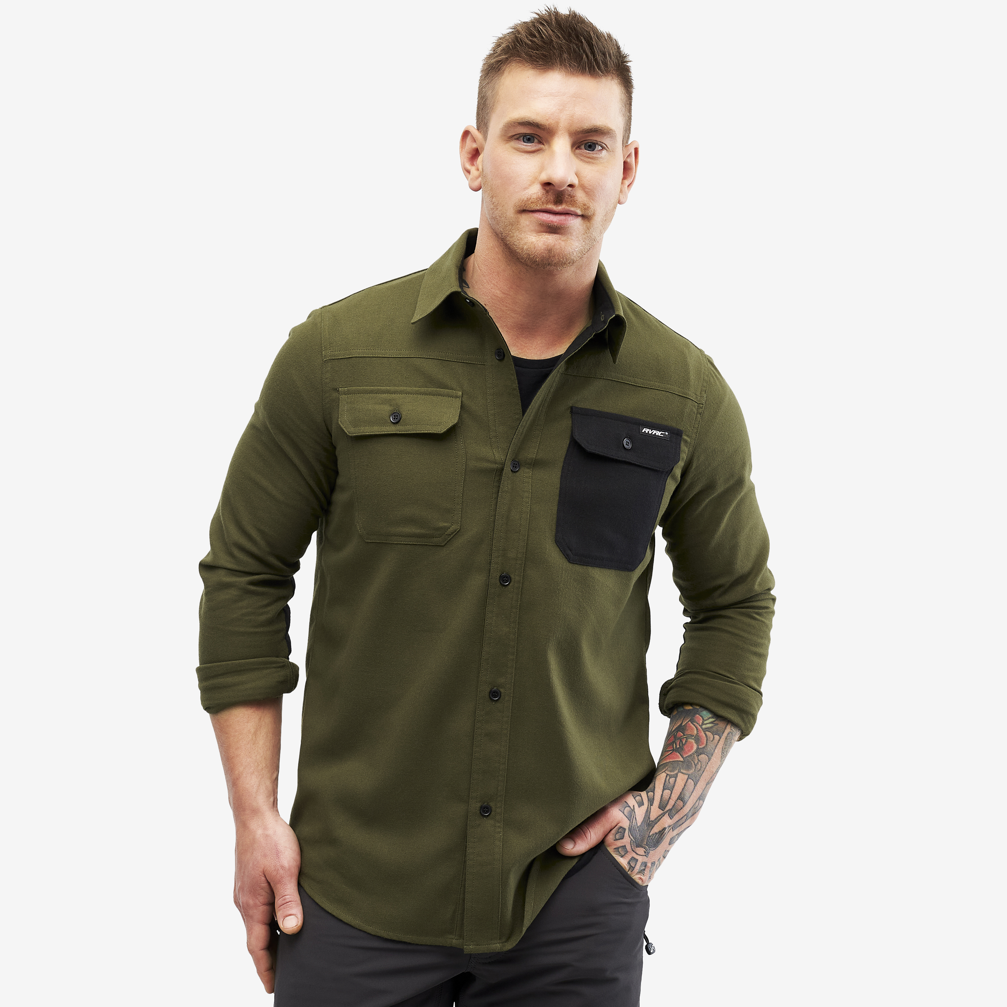 Campfire Shirt – Herr – Dark Olive Storlek:L – Herr > Tröjor > Skjortor & Långärmade Tröjor