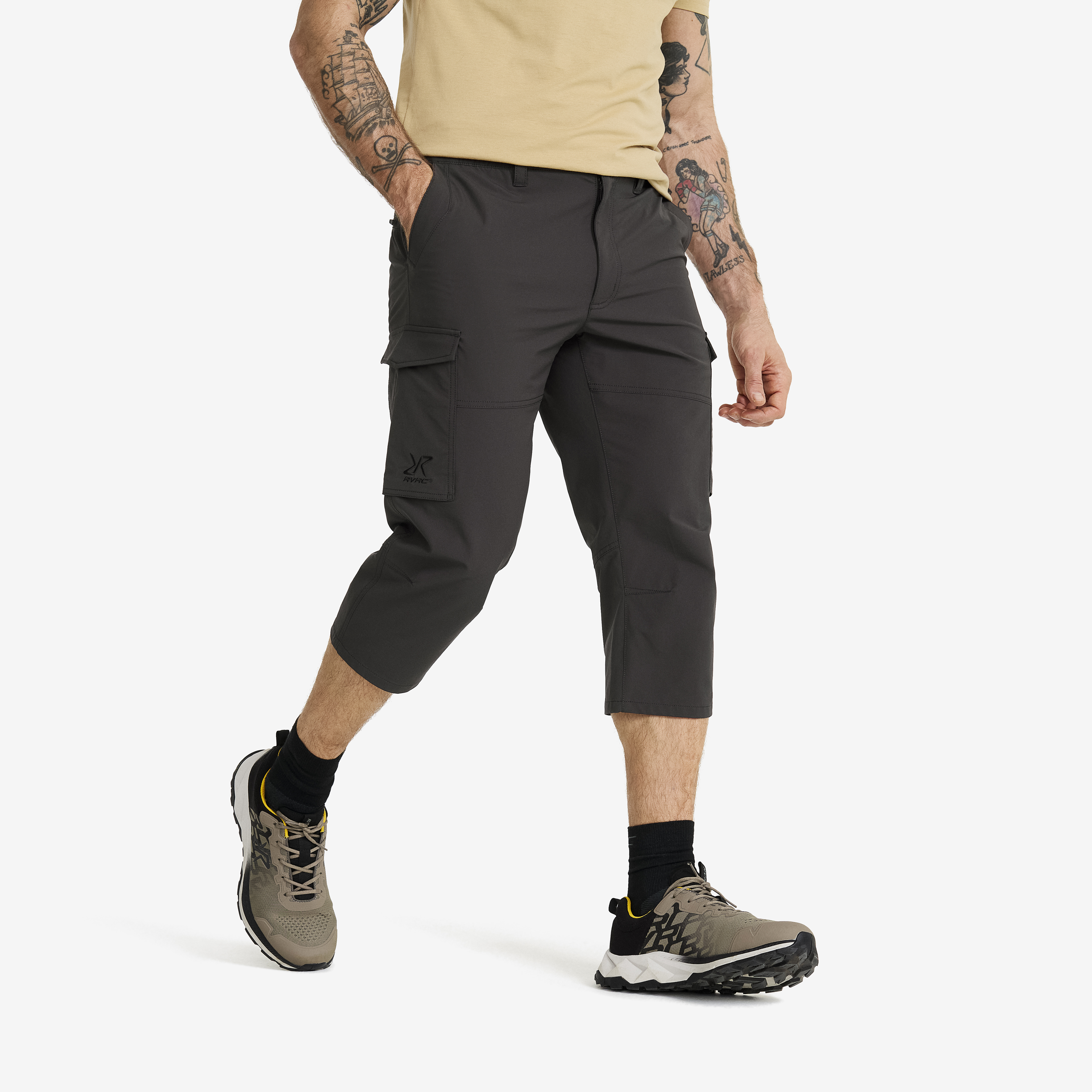 Adventure 3/4 Cargo Stretch Pants Herre Anthracite, Størrelse:S -