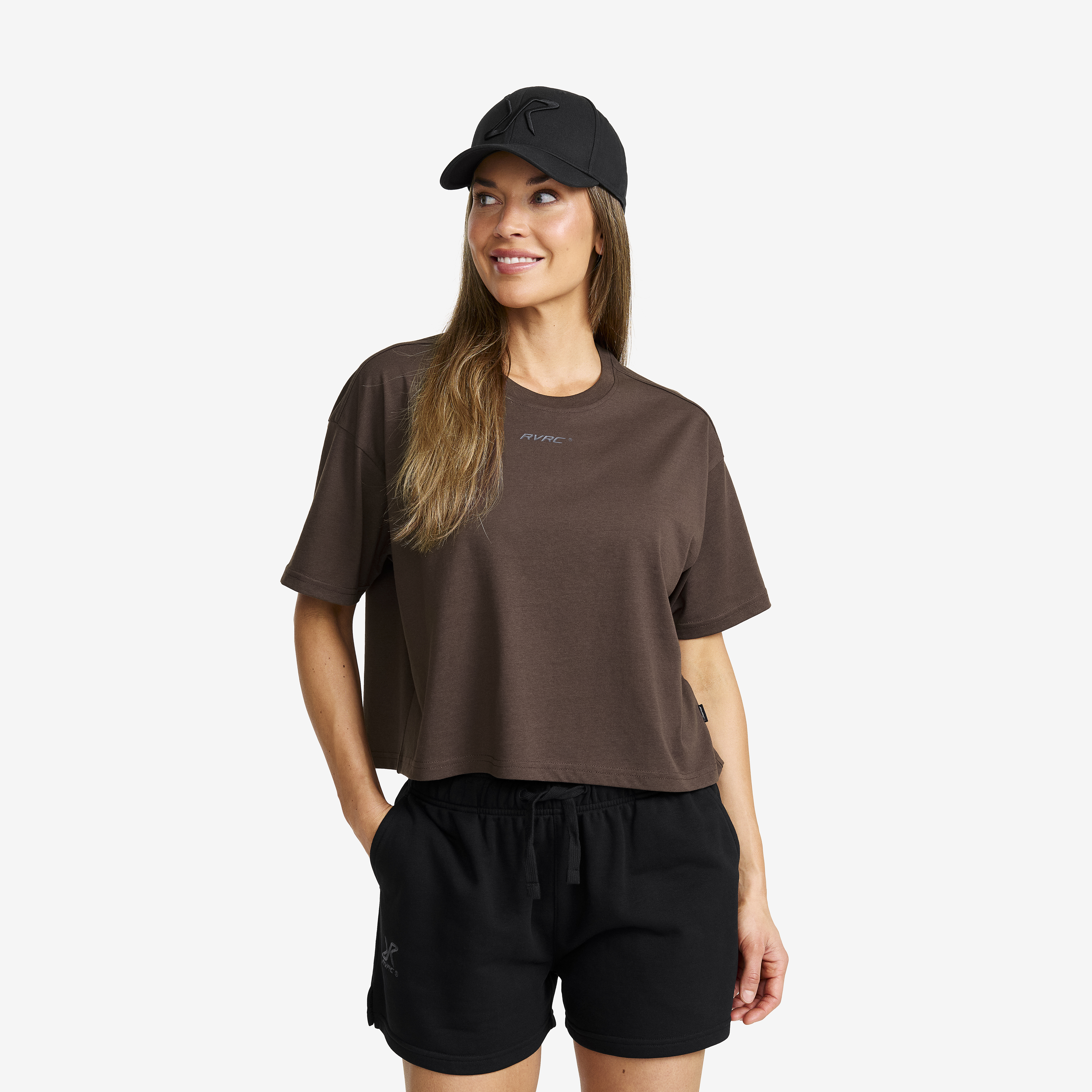 Easy Cropped T-shirt Seal Brown Damen,