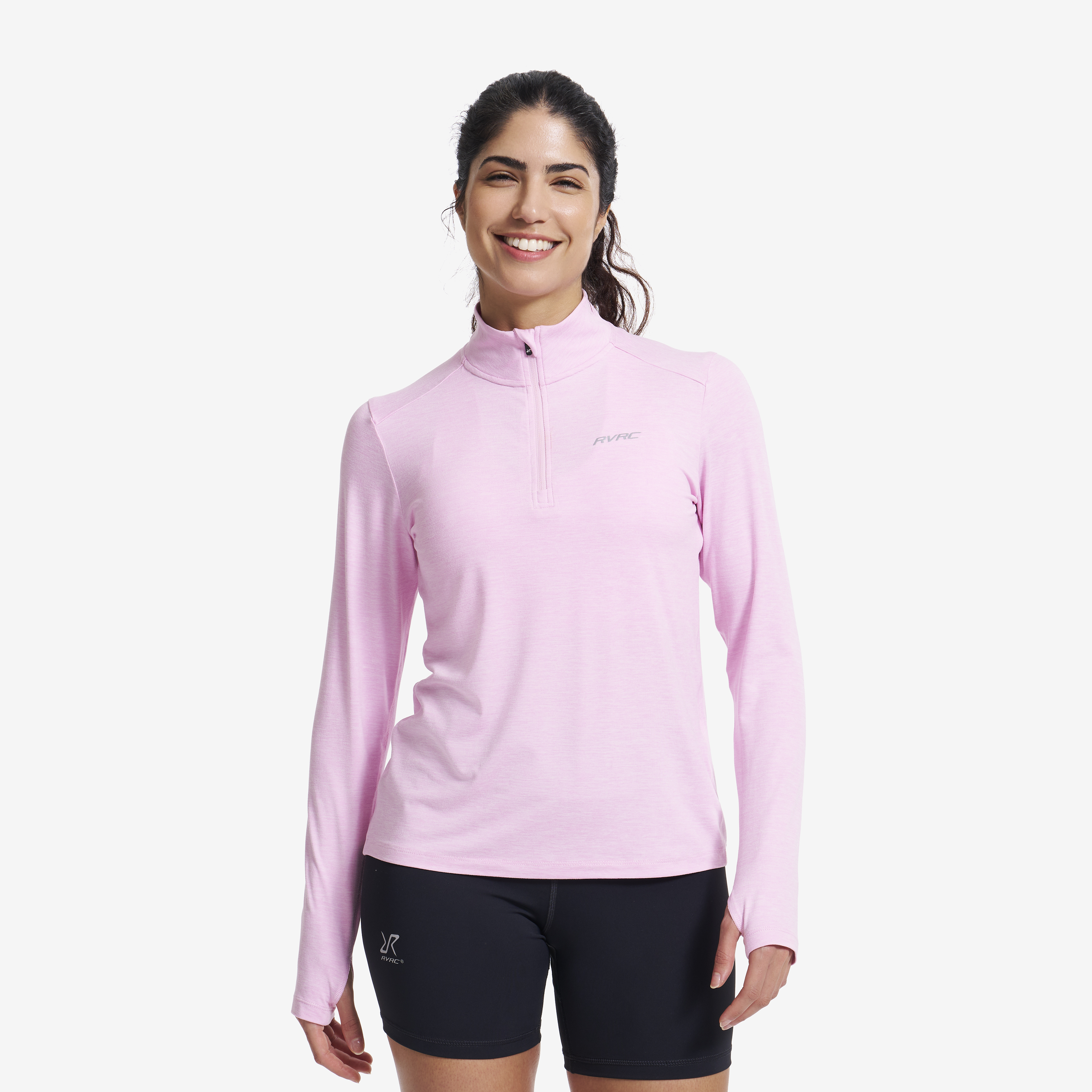 Impulse Half-zip Top Dam Pink Melange, :XS