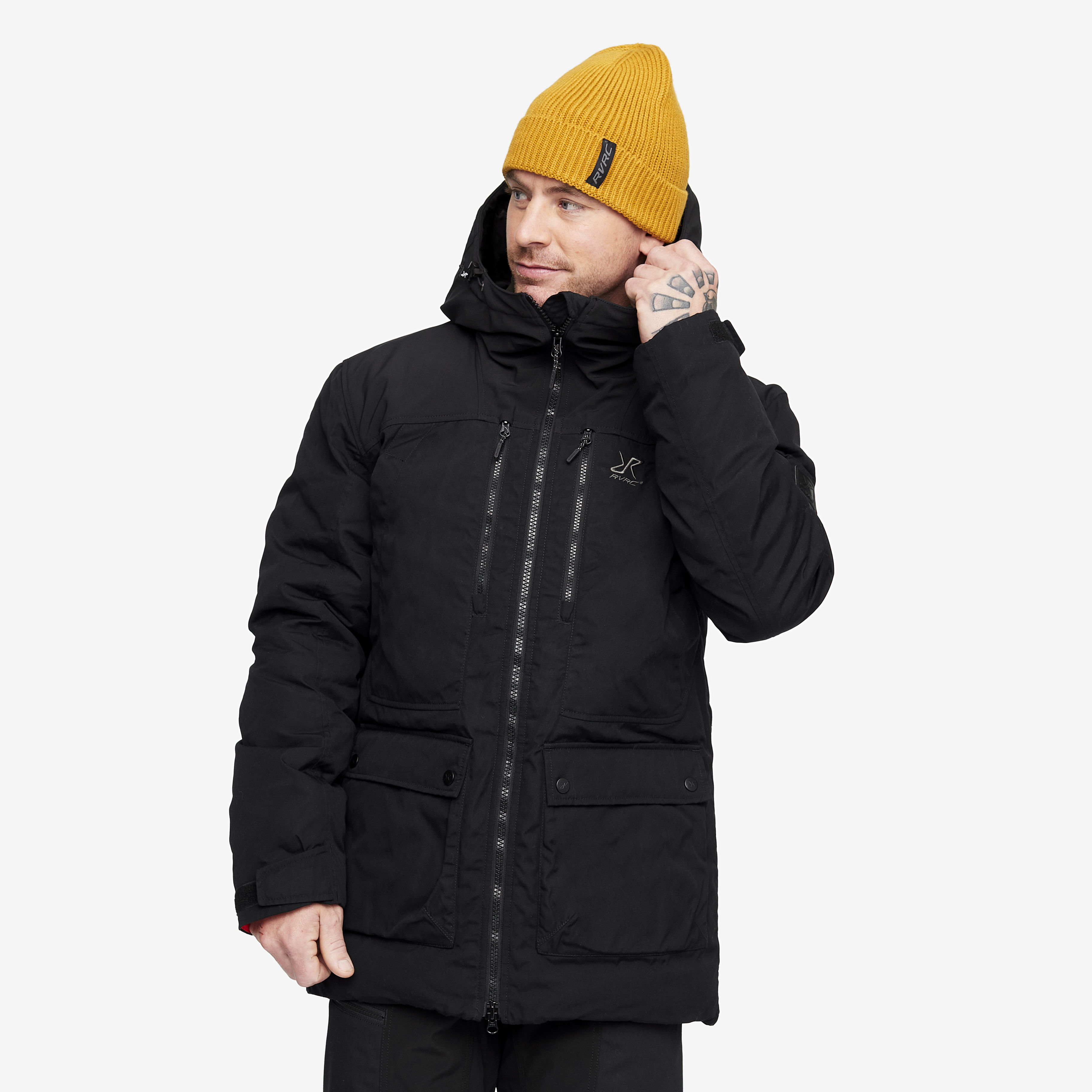 Outdoor Parka Herr Black, :XS