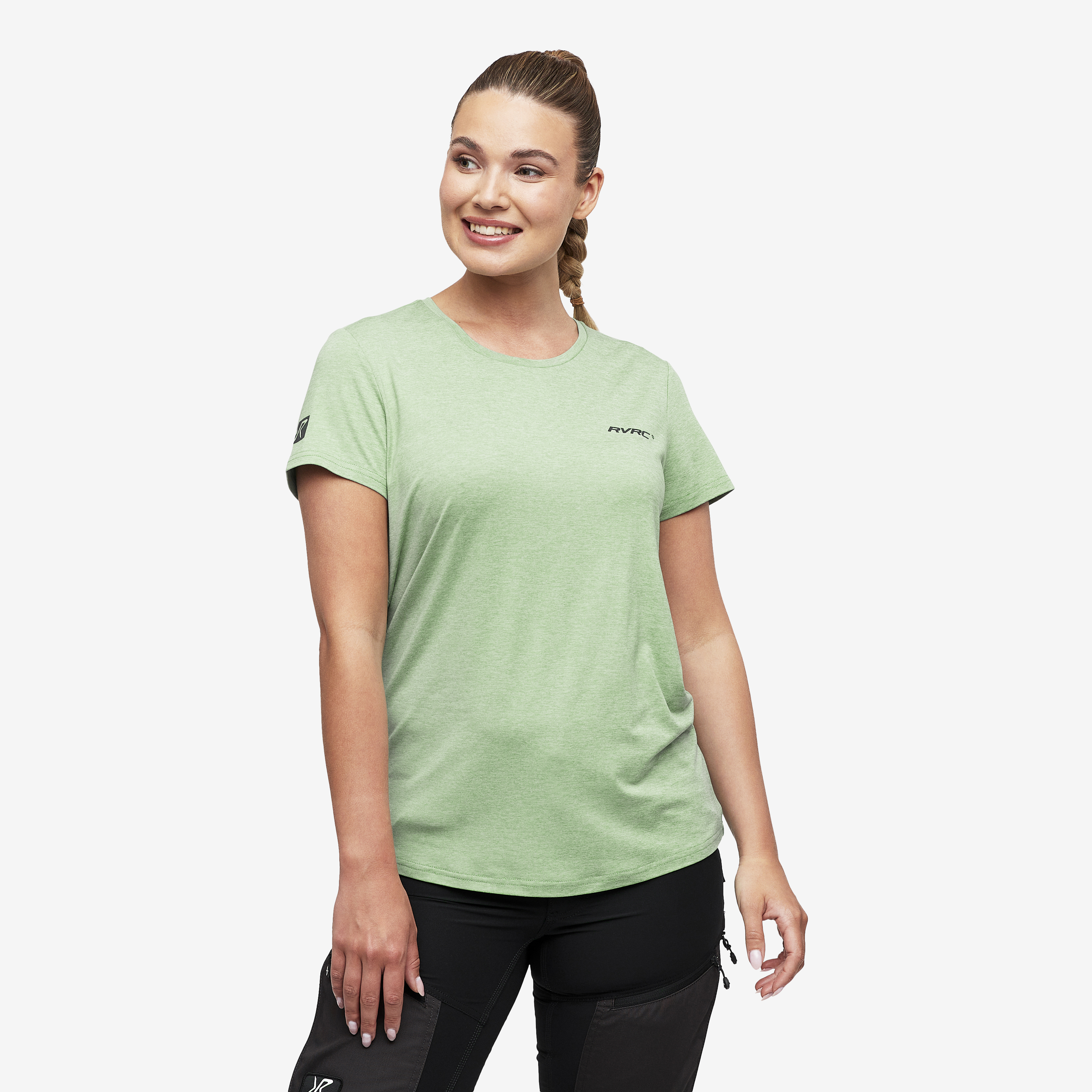 Vagabond Tee Malachite Green Melange Dame