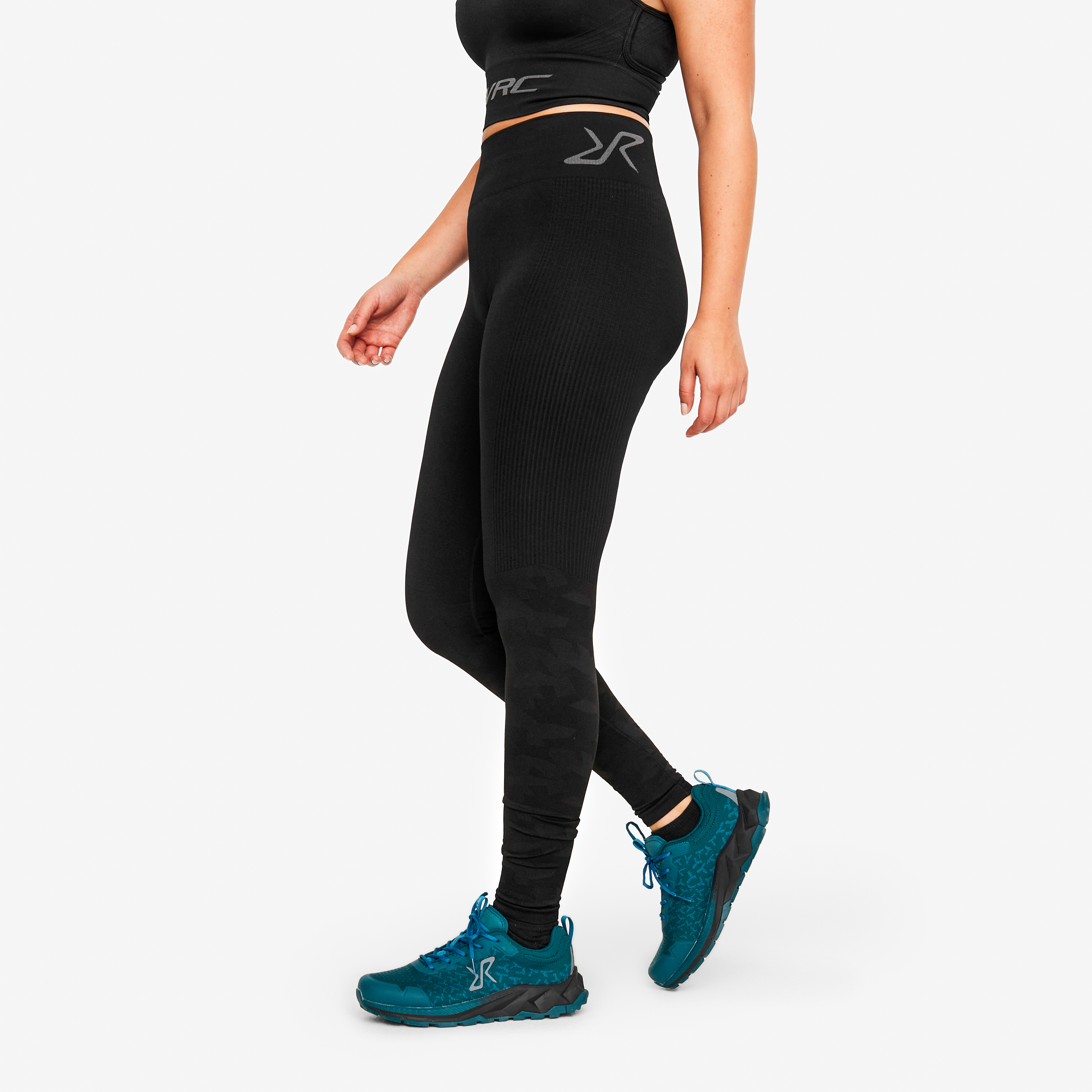 Descent Seamless Tights Jetblack Mujeres