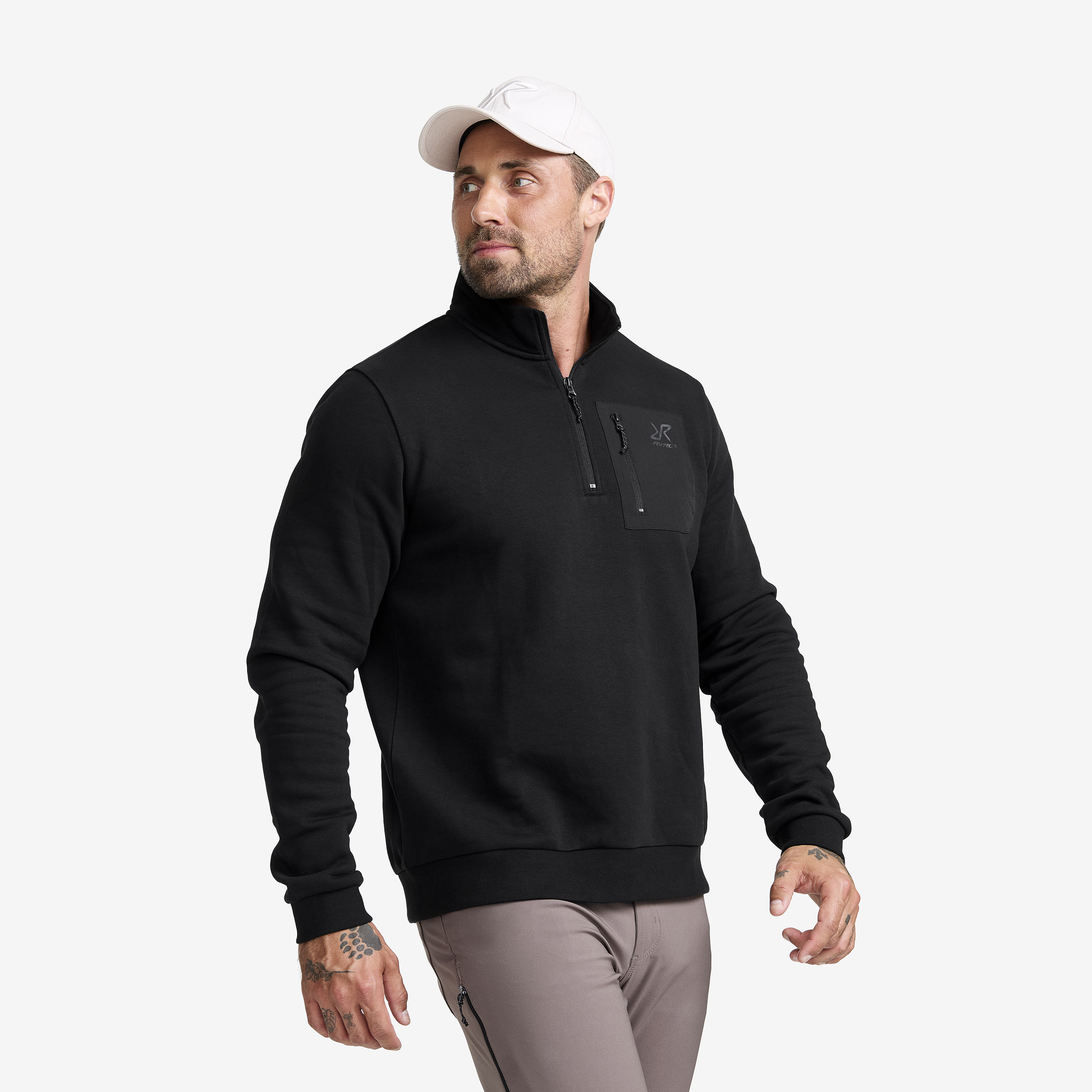 RVRC Half-zip Sweater Herr Black, :XS