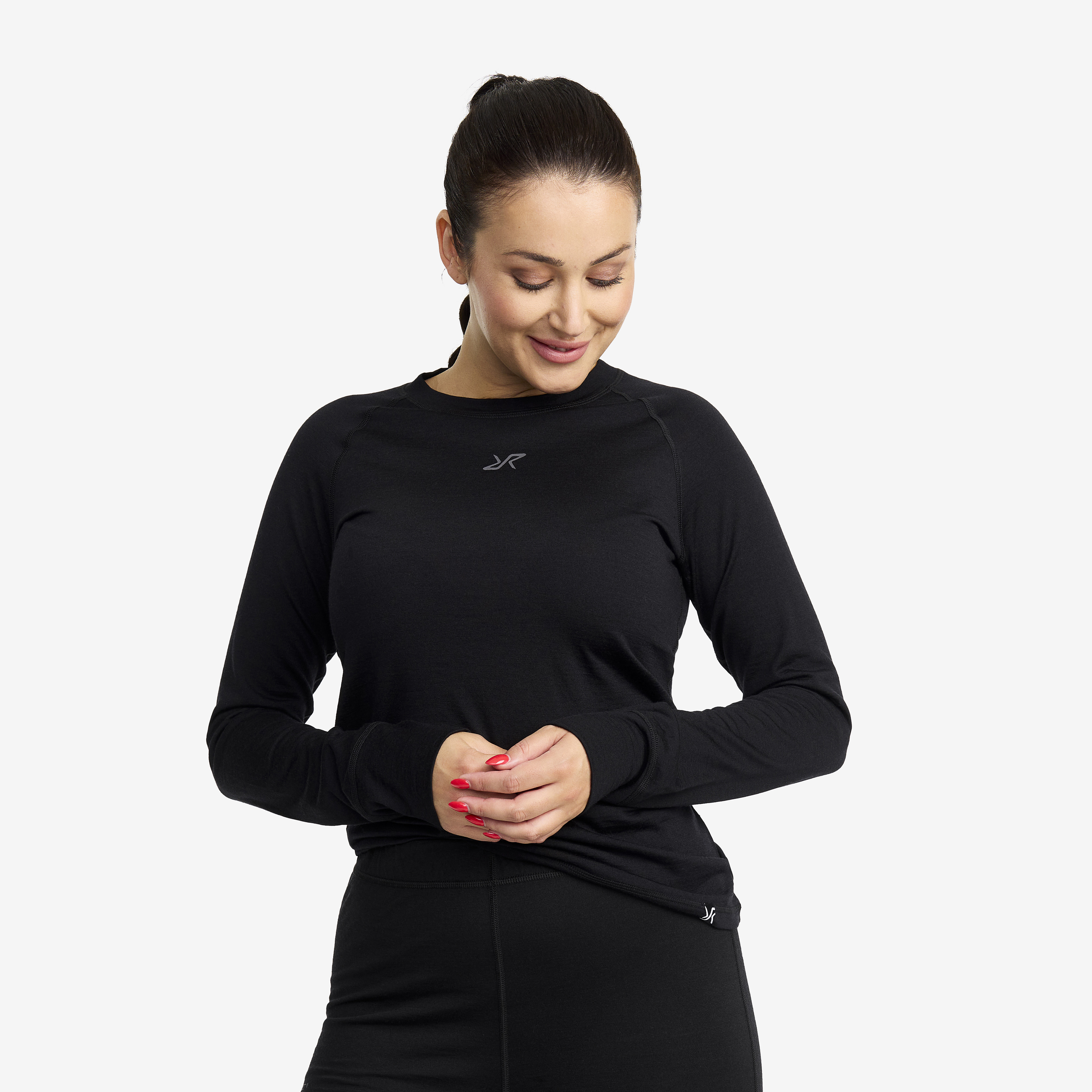 Mount Merino Long Sleeve Top Black Women