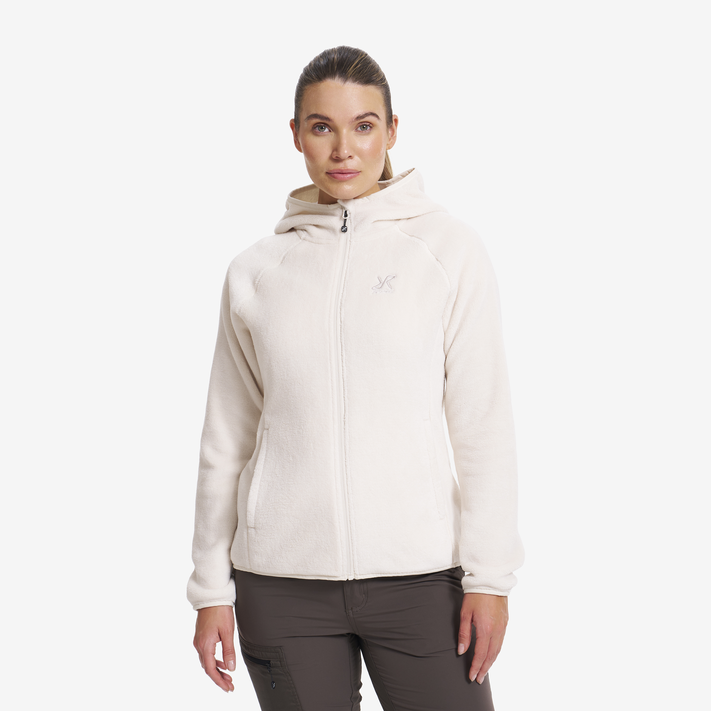 Fog Fluffy Hooded Fleece Dame Tofu, Størrelse:2XL - Dame > Overdele > Fleece & Midlayers
