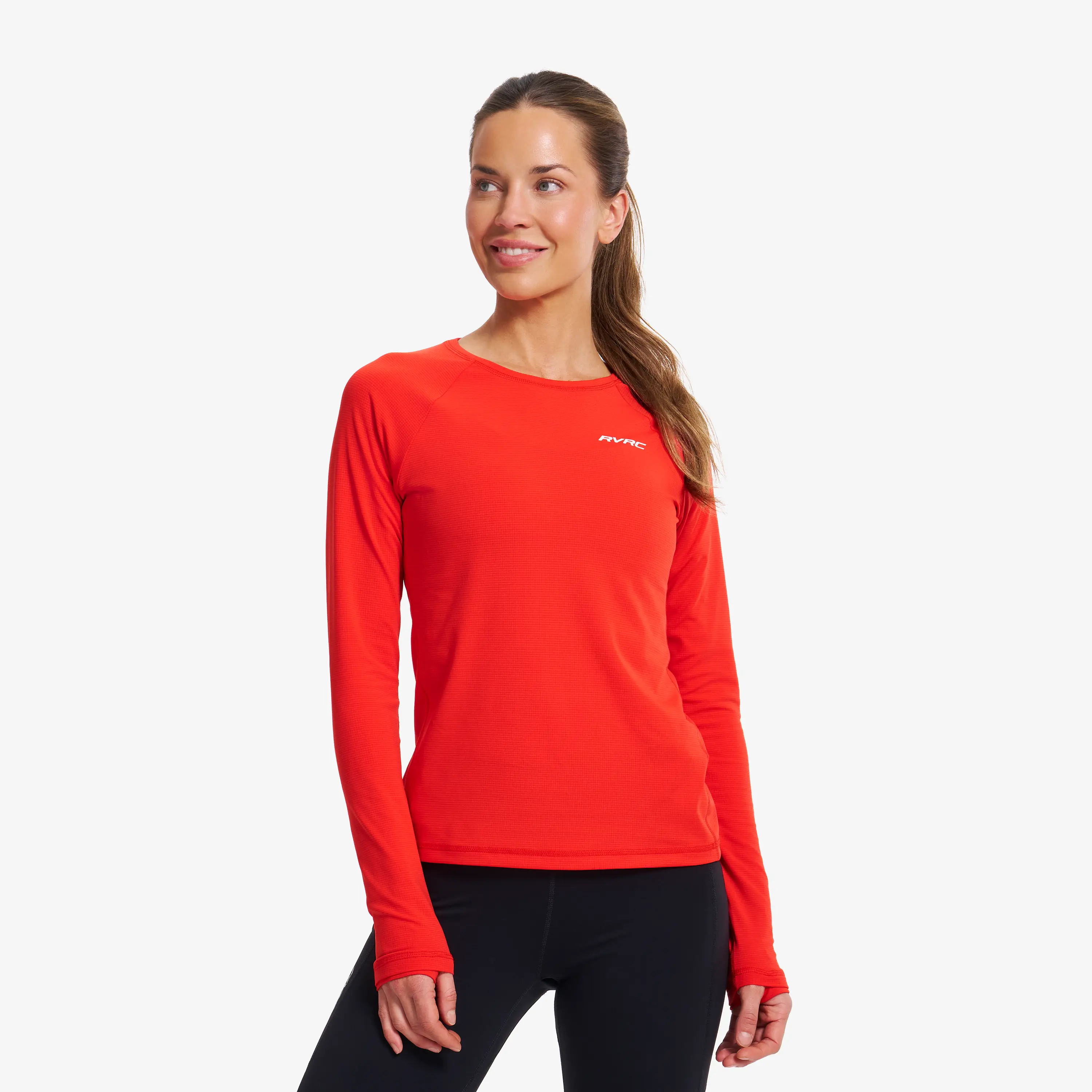 Pulse Running Long-Sleeved T-Shirt Dame Fiery Red, Størrelse:2XL - Dame > Overdele > Langærmede T-shirts