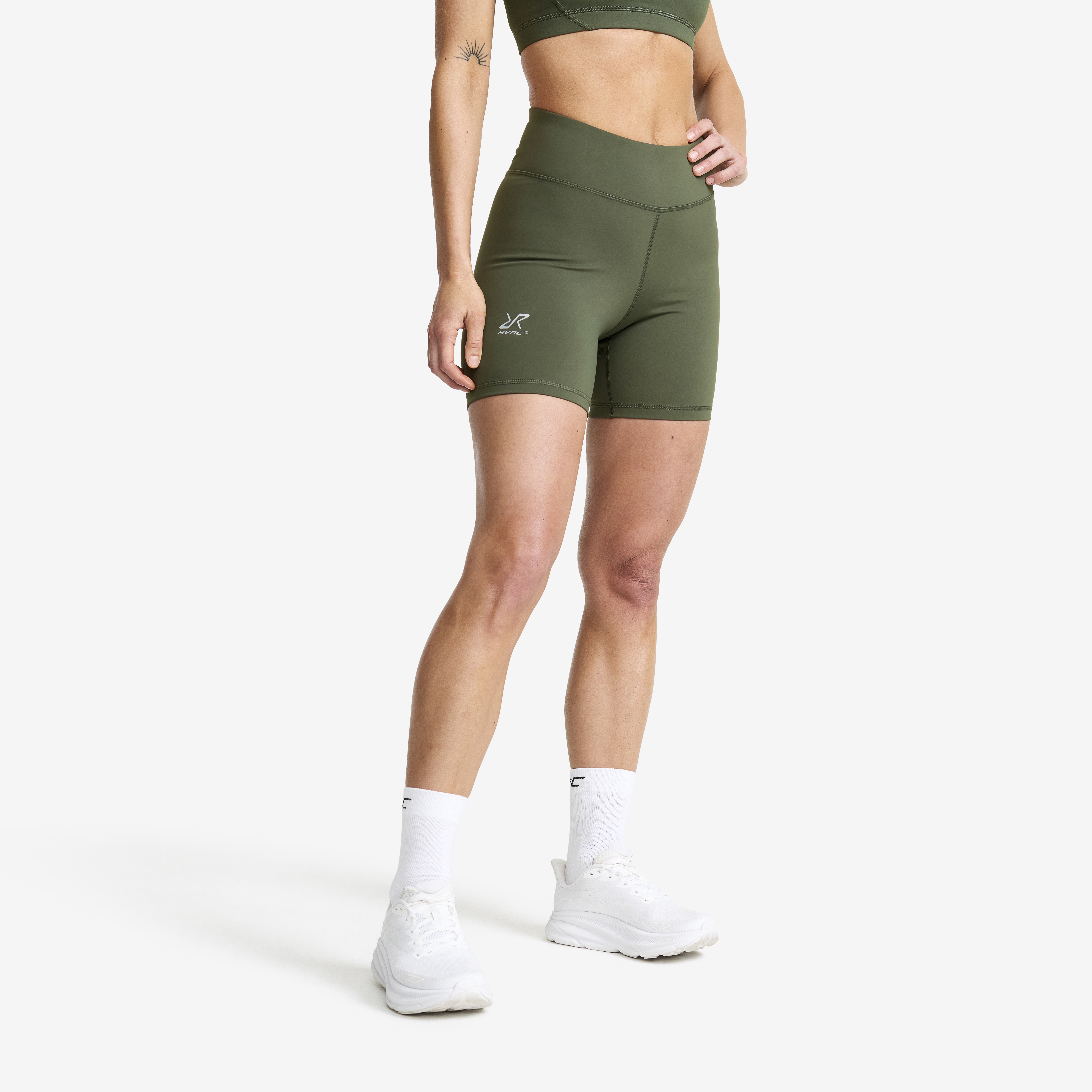 Flow High-waisted Hotpants Kambaba Green Femme,
