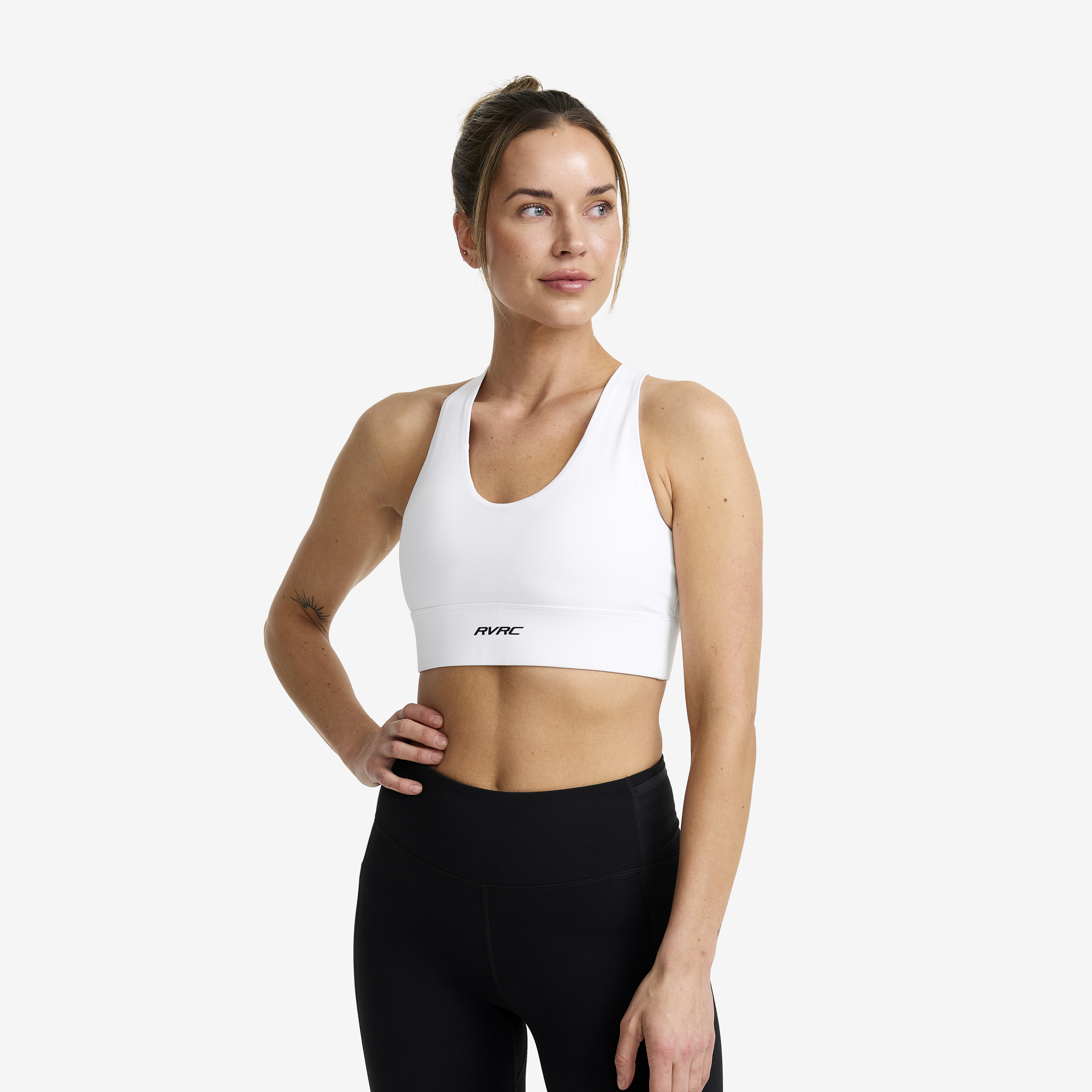 Rapid V Longline Medium Sports Bra White Dam, 