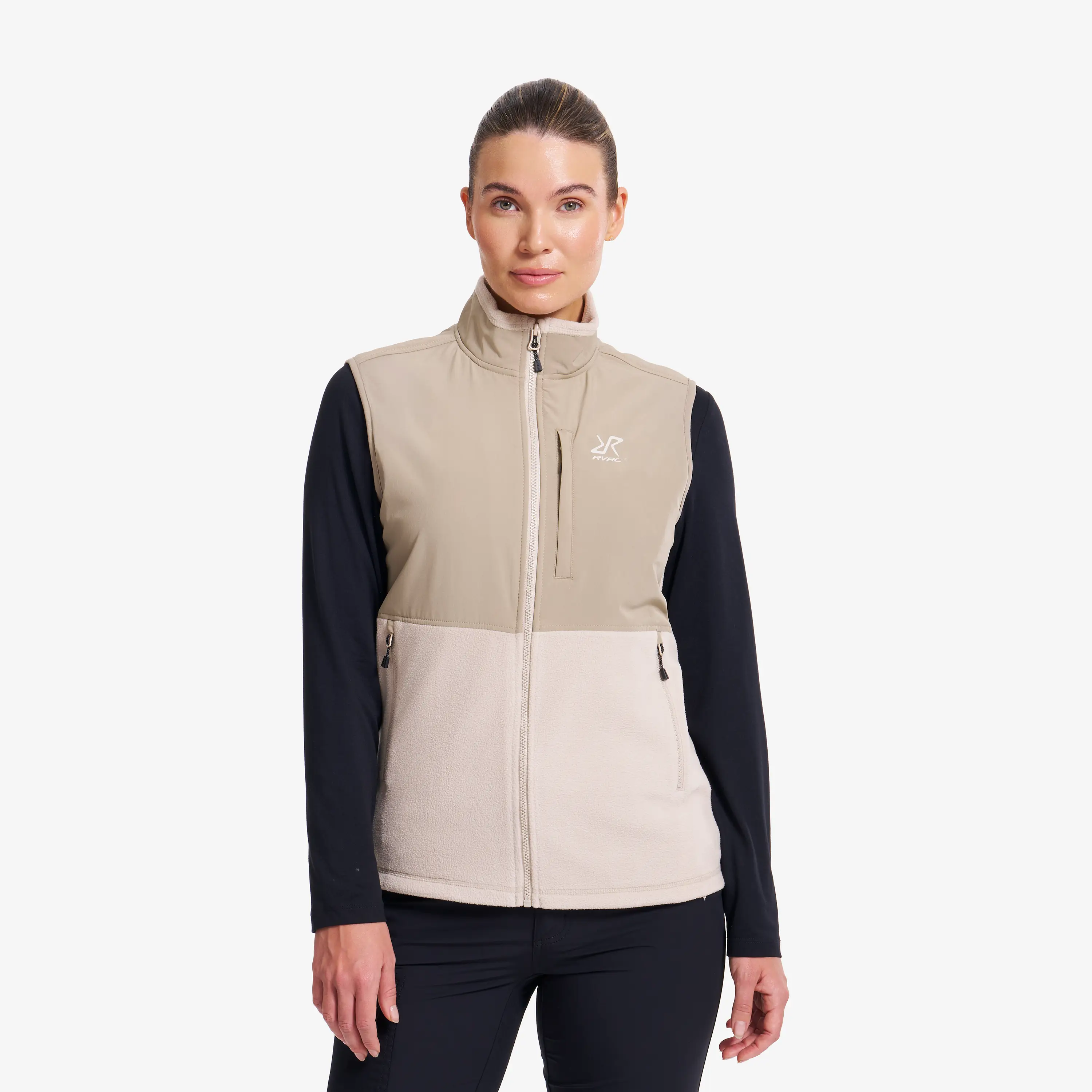 River Hybrid Fleece Vest Dame Peyote, Størrelse:2XL - Dame > Overdele > Fleece & Midlayers