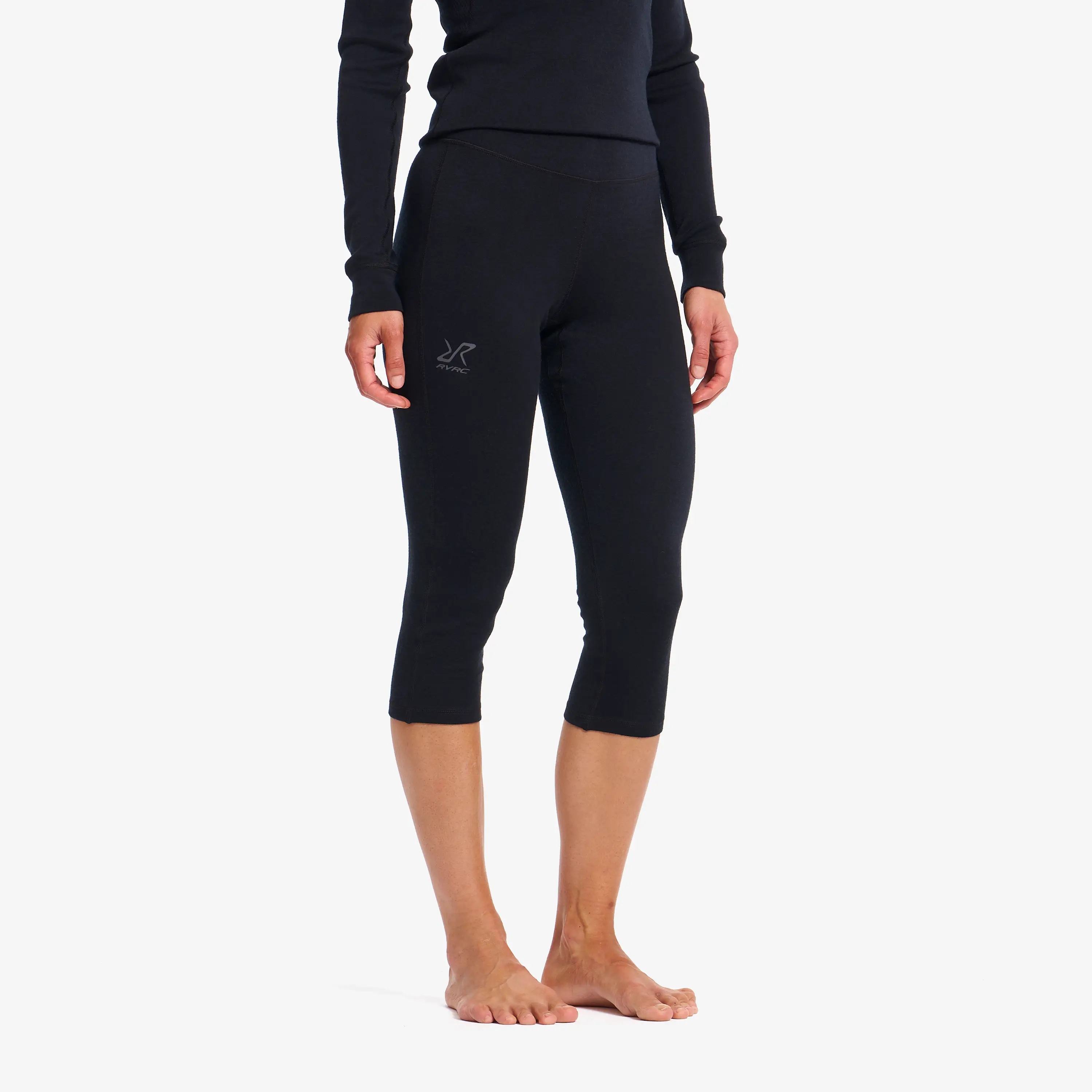 Route Merino Warm 3/4 Base Layer Pants Black Femme,