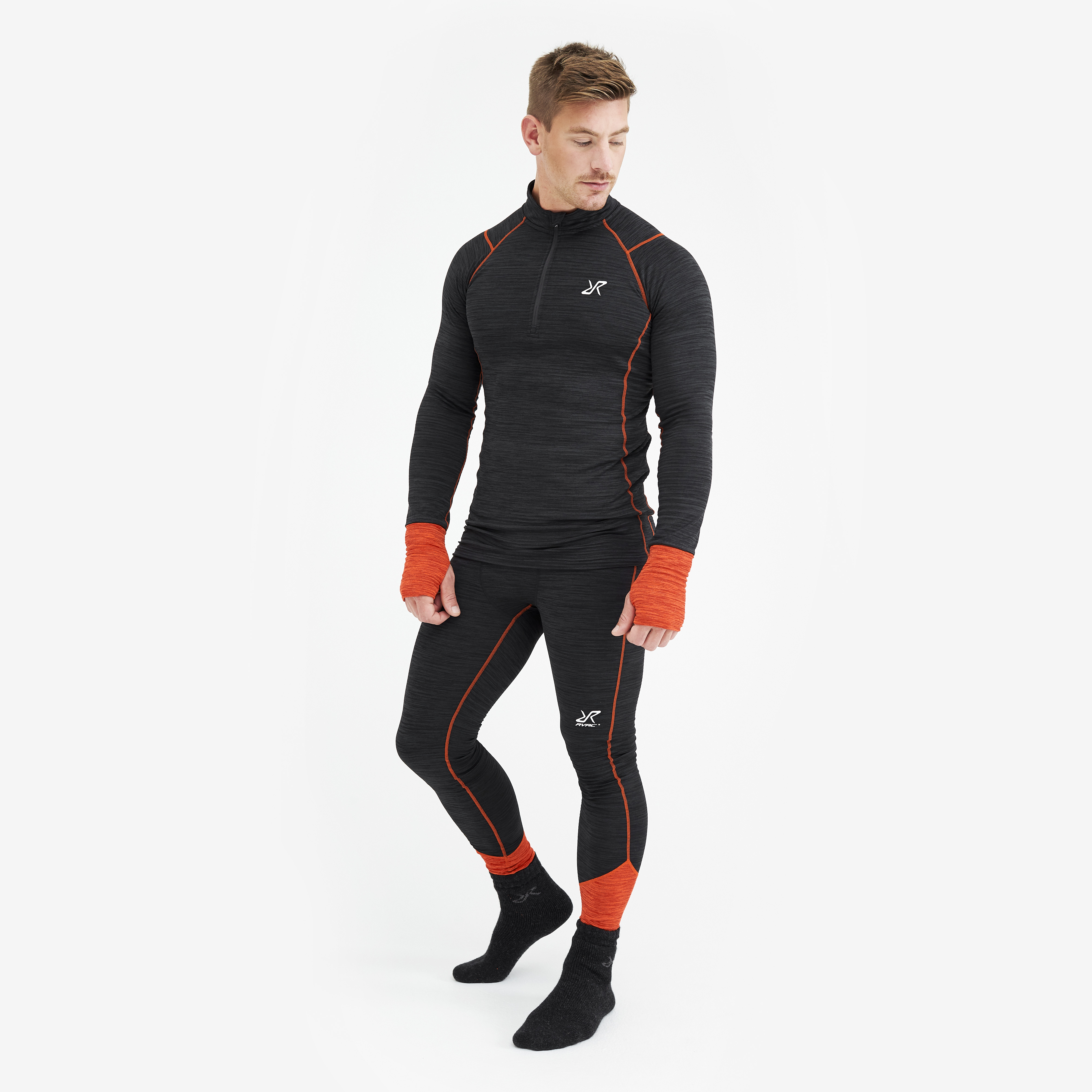Hiball Waffle Base Layer Set Blackout Męskie, 