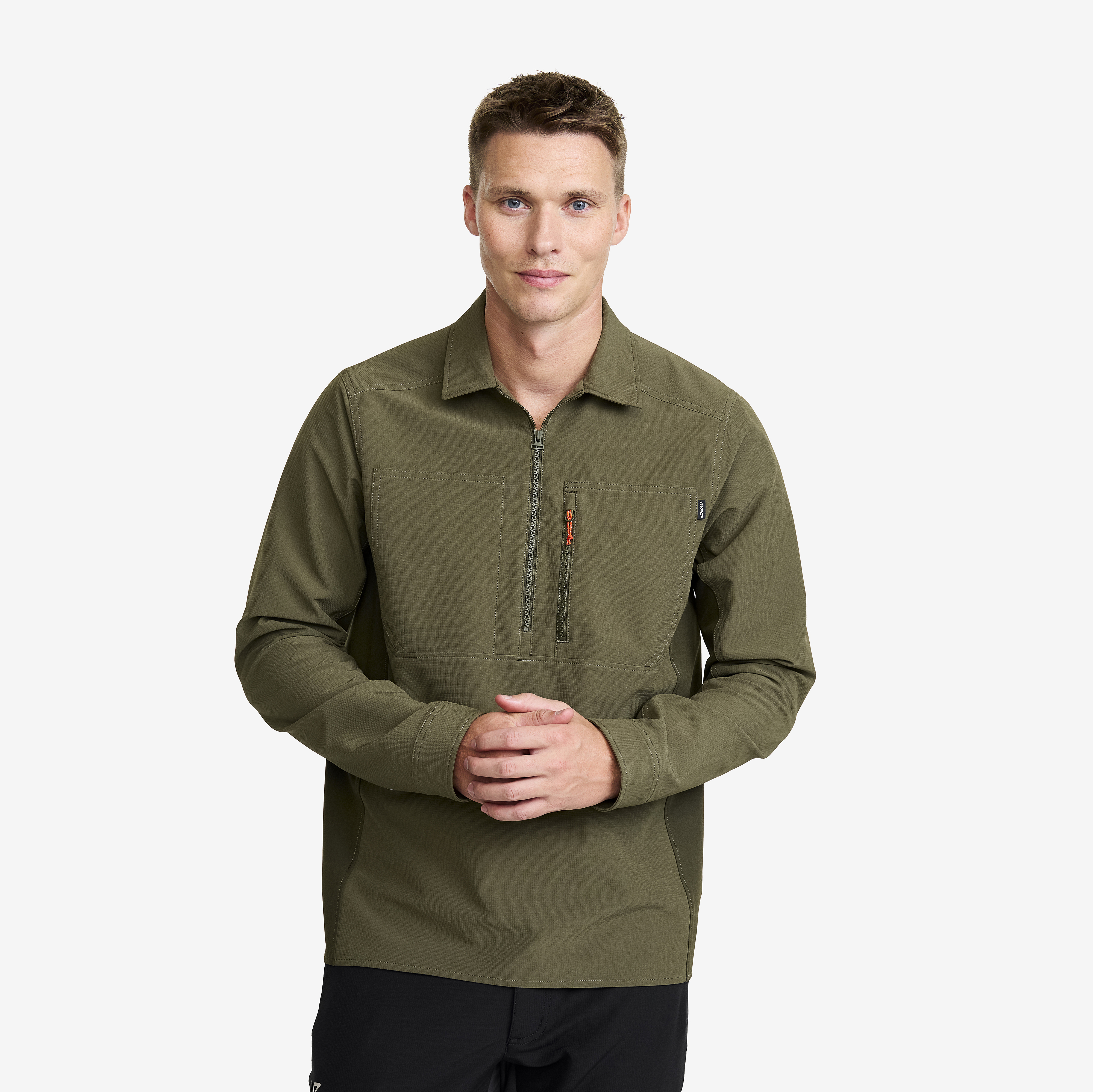 Ridge Half-zip Stretch Shirt Herr Grape Leaf/Forest Night