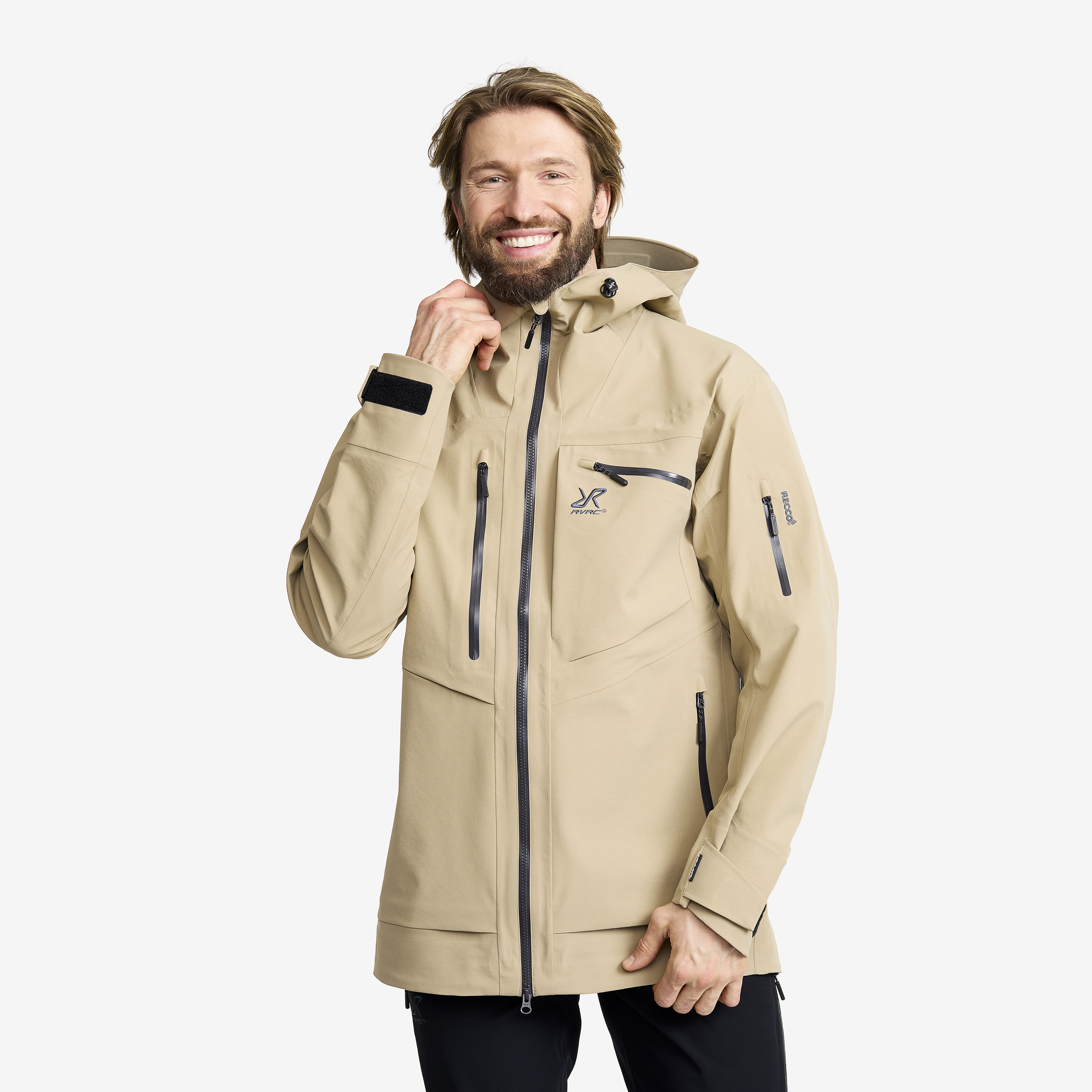 Cyclone Long 3L Jacket – Herr – Khaki Storlek:S – Skaljacka & Vindjacka