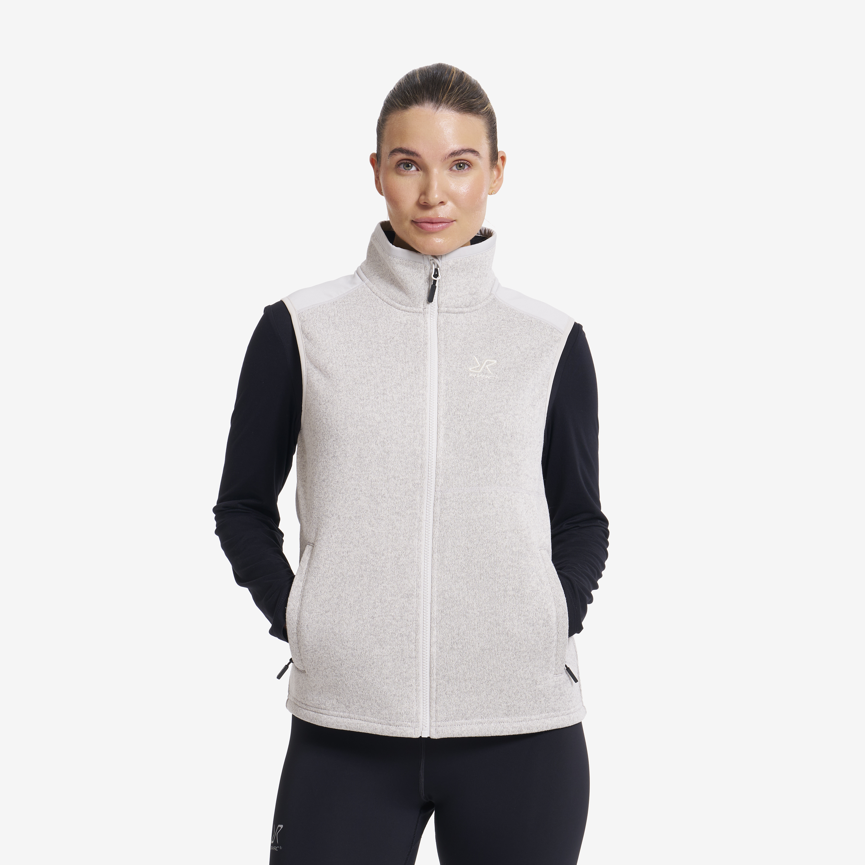 Northbound Fleece Vest Grey Melange Dam,