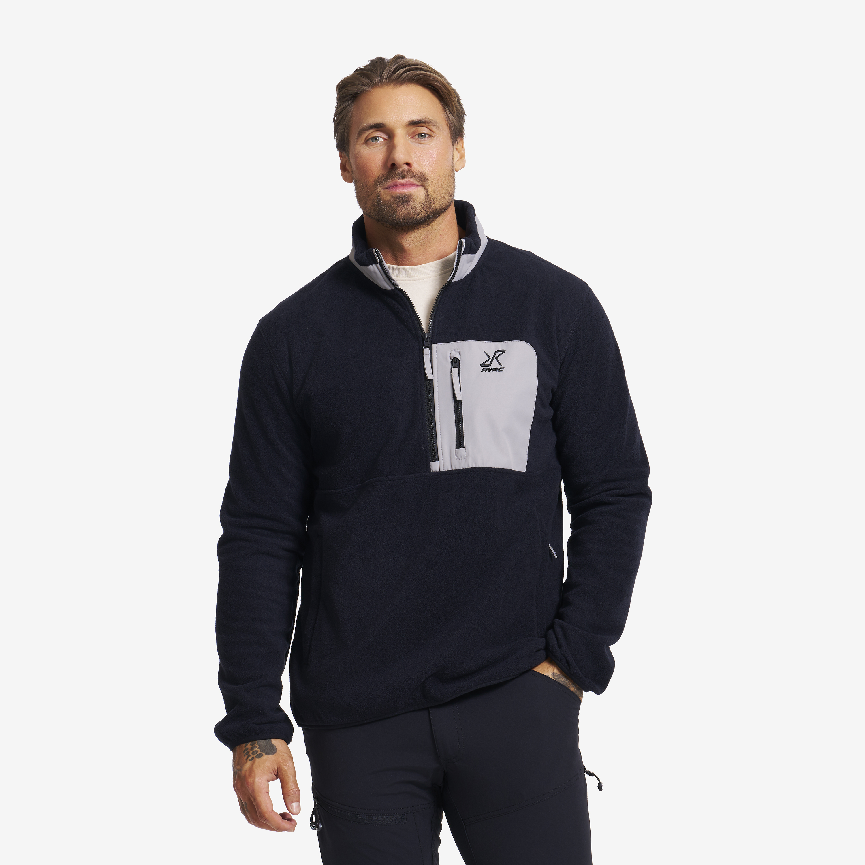 Woodland Half-zip Fleece Black Herre,