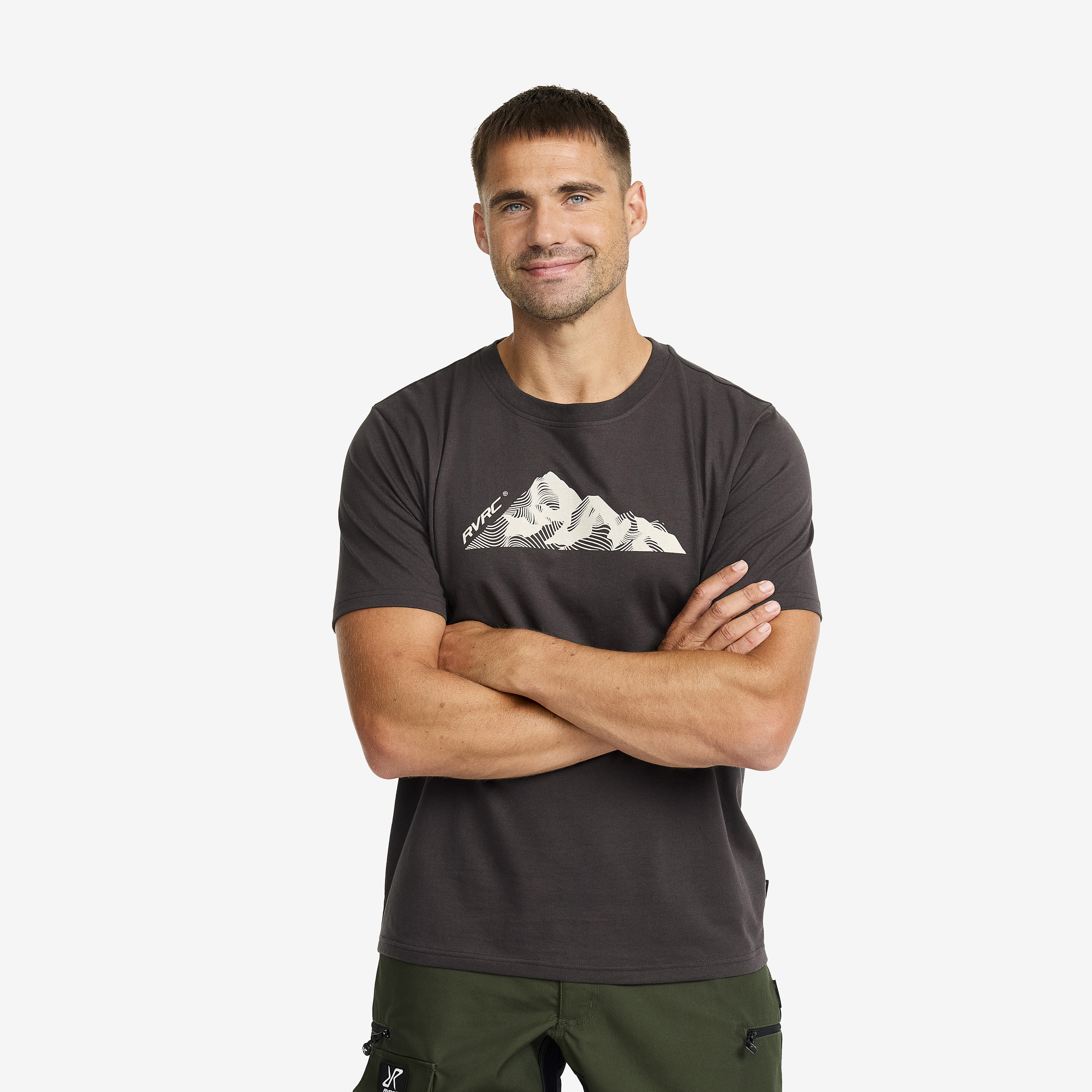 Easy Graphic Mount Lines T-shirt Anthracite Herr