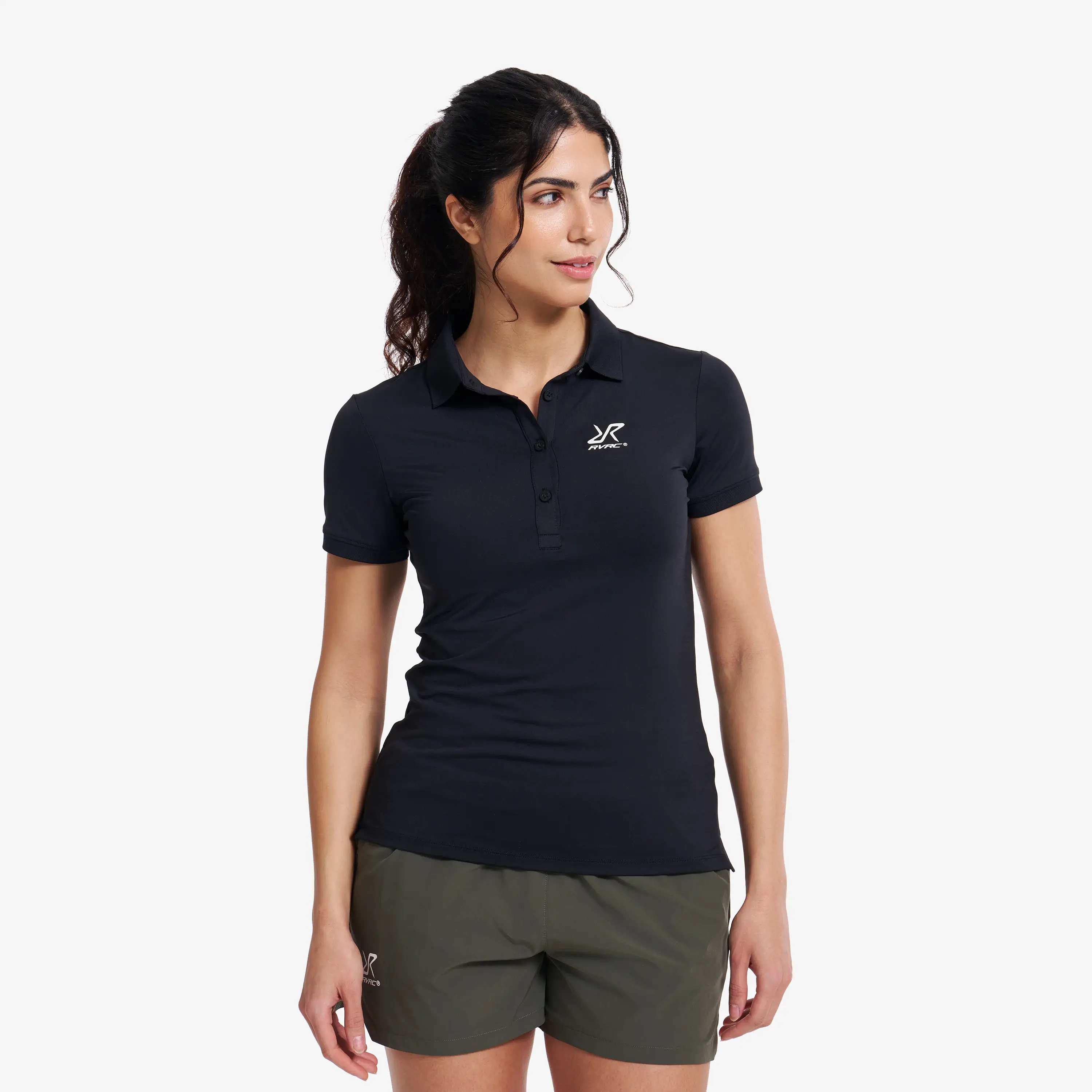 Stream Active Polo Shirt Black Damen, 