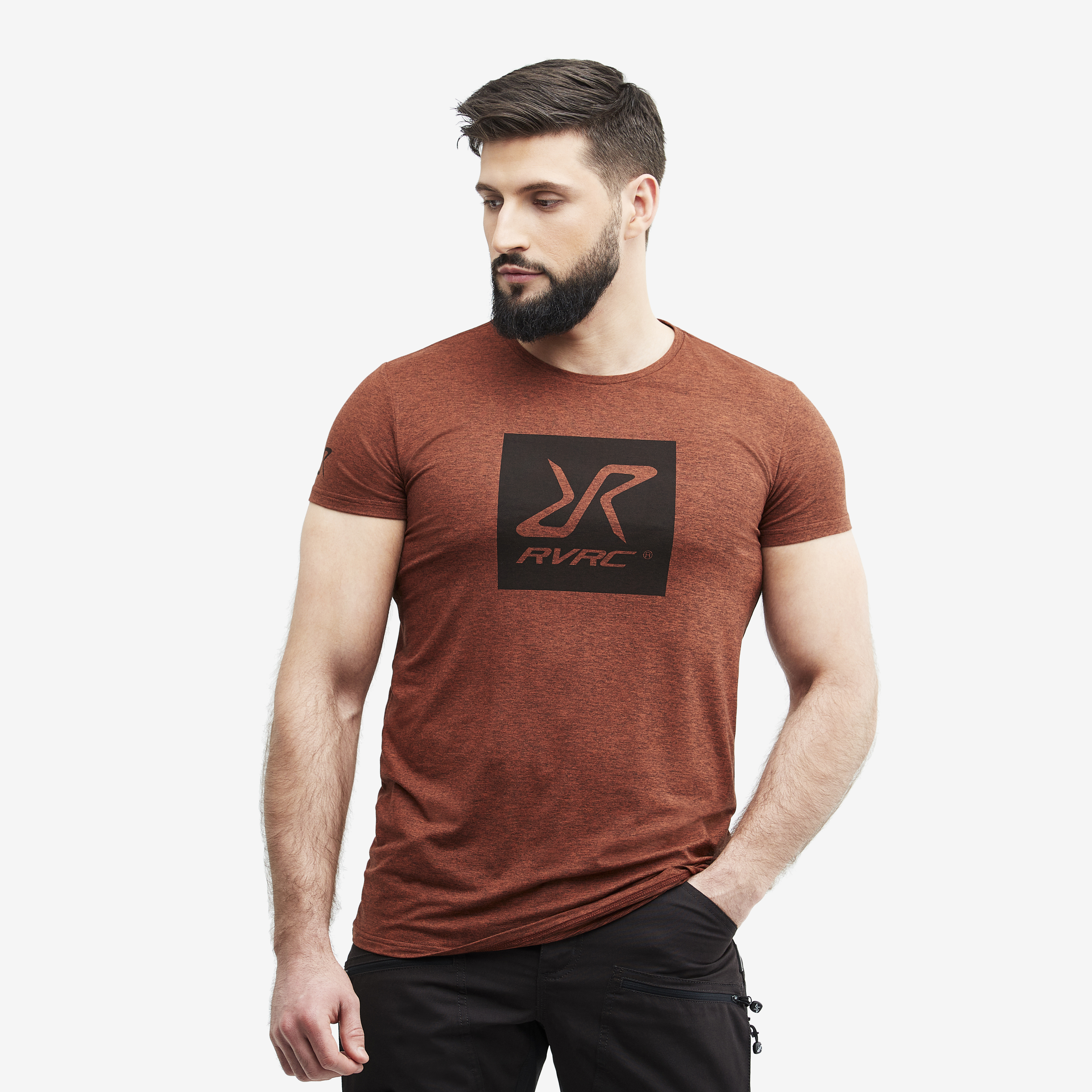 Vagabond Logo Tee – Herr – Rusty Orange Melange Storlek:XS – Herr > Tröjor > T-shirts