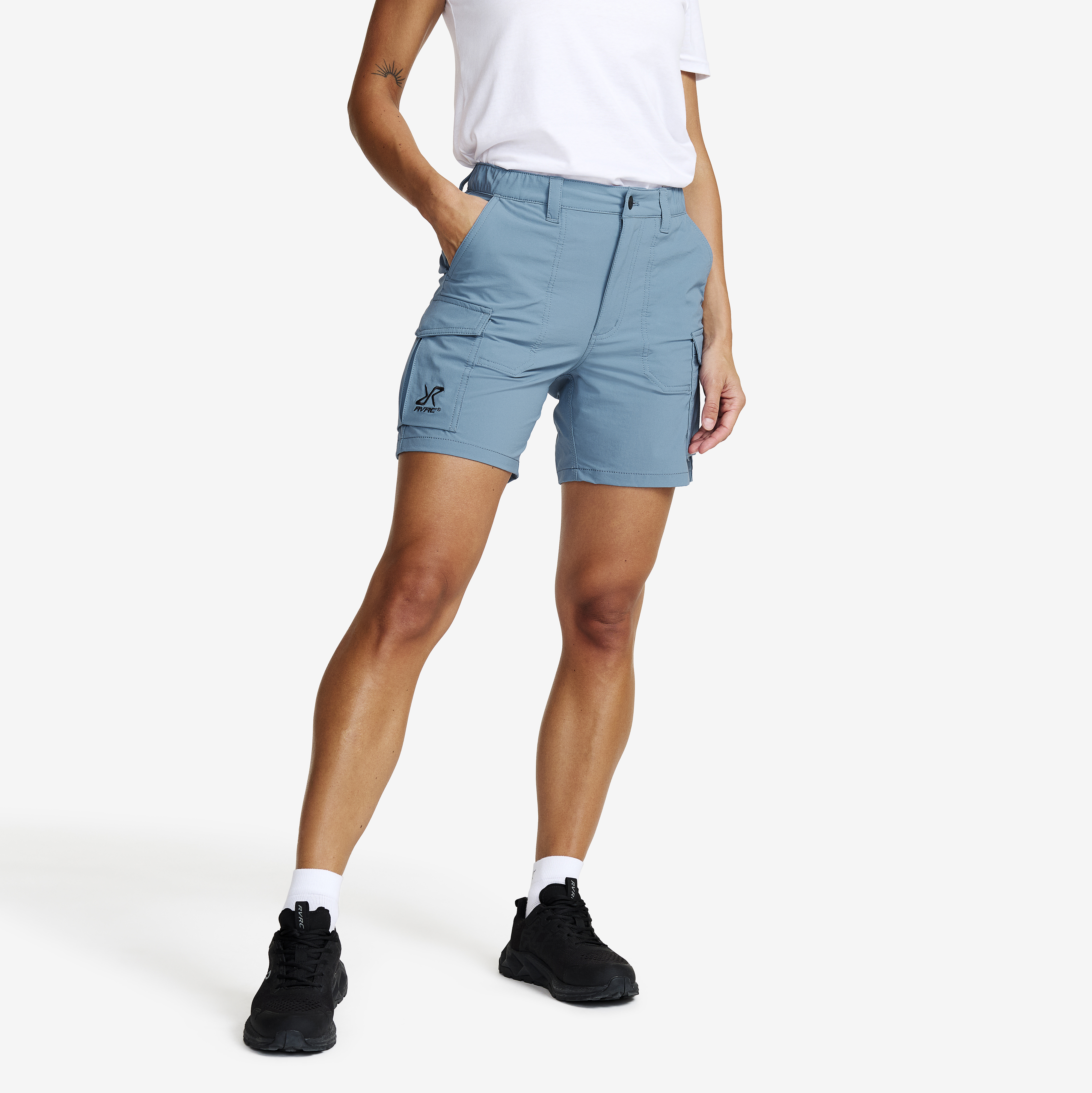 Adventure Cargo Stretch Shorts Captain's Blue/Peyote Damskie, 