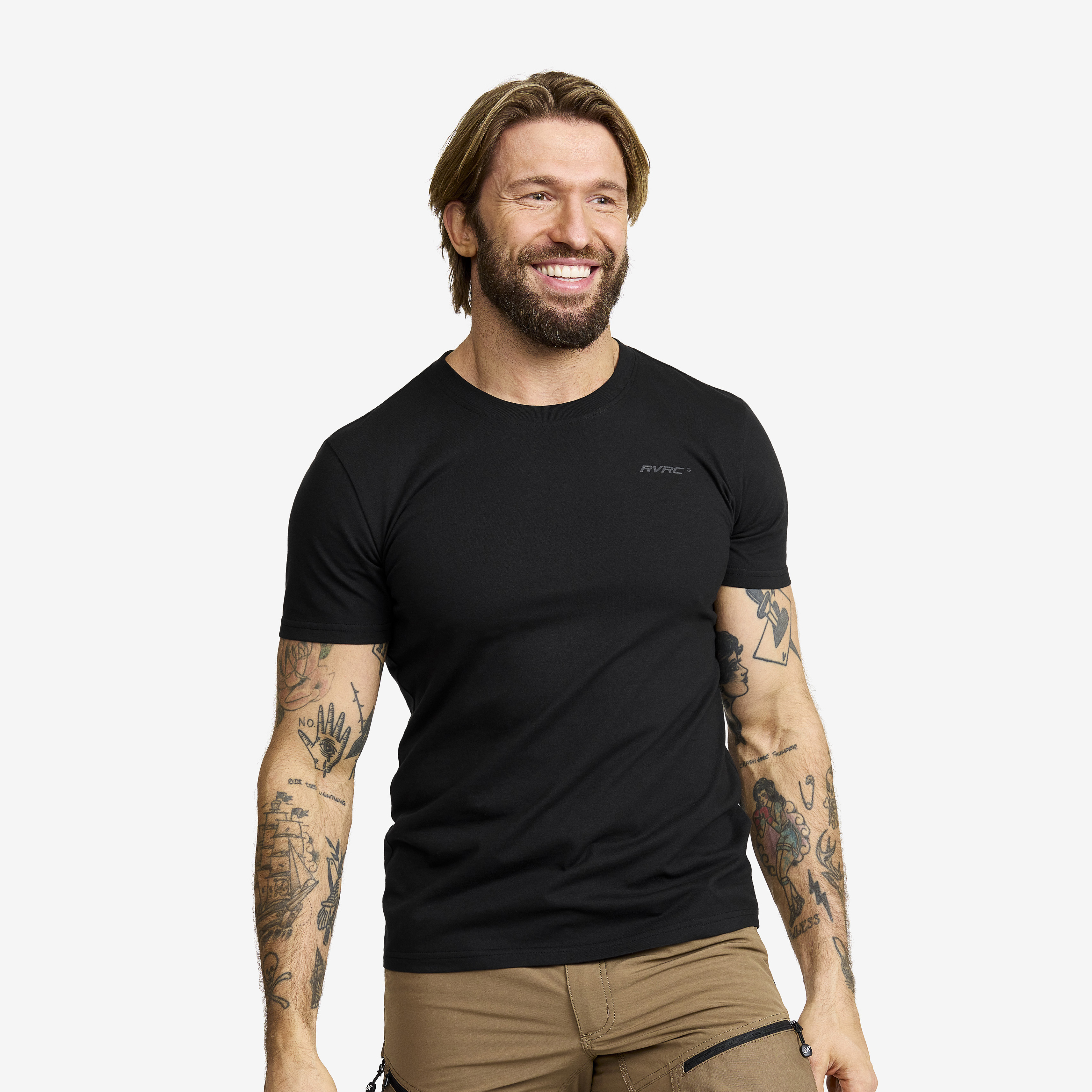 Slim Fit Half High Neck T-Shirt Elastic Basic Tee
