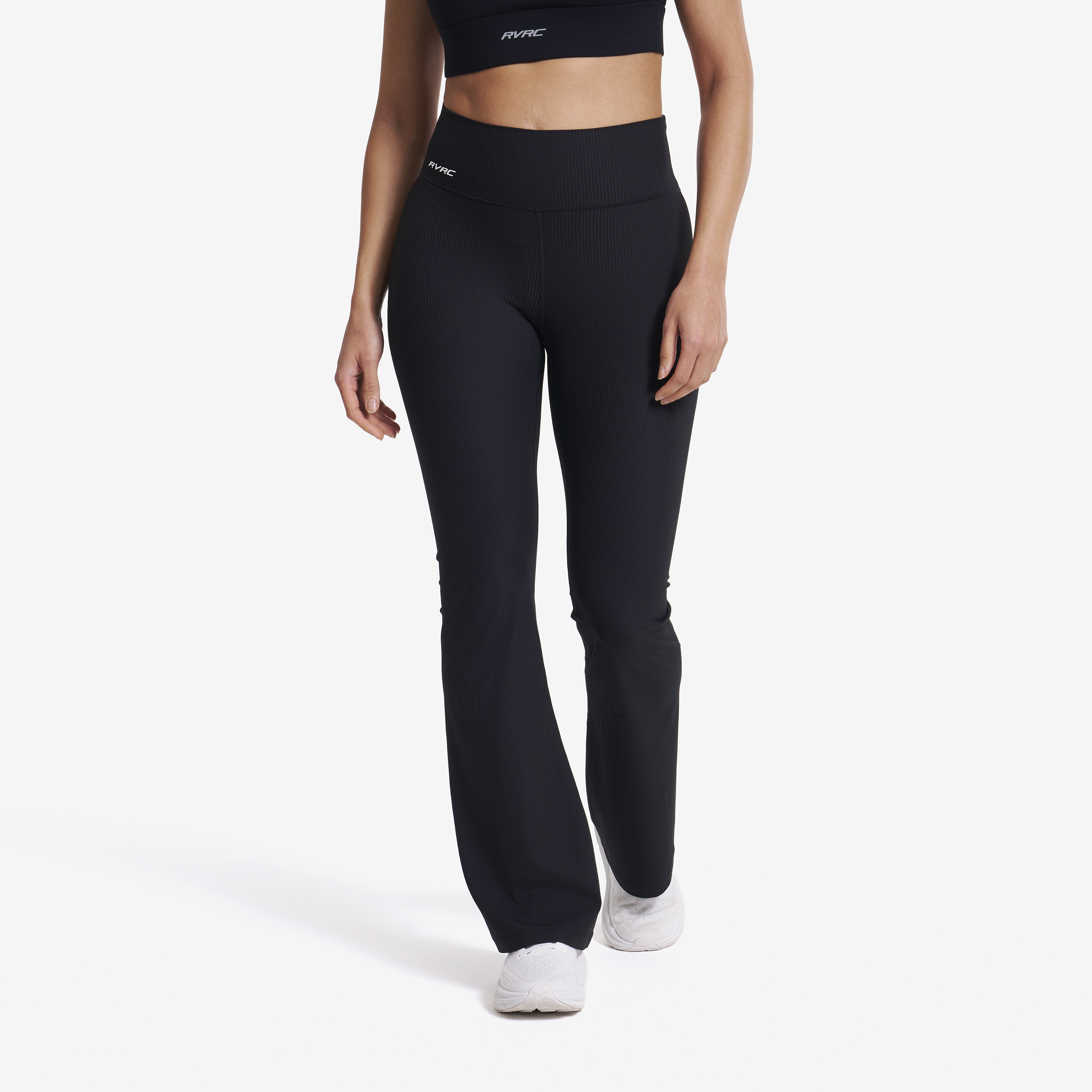 Shape Ribbed Flare Leggings Black Damskie, 