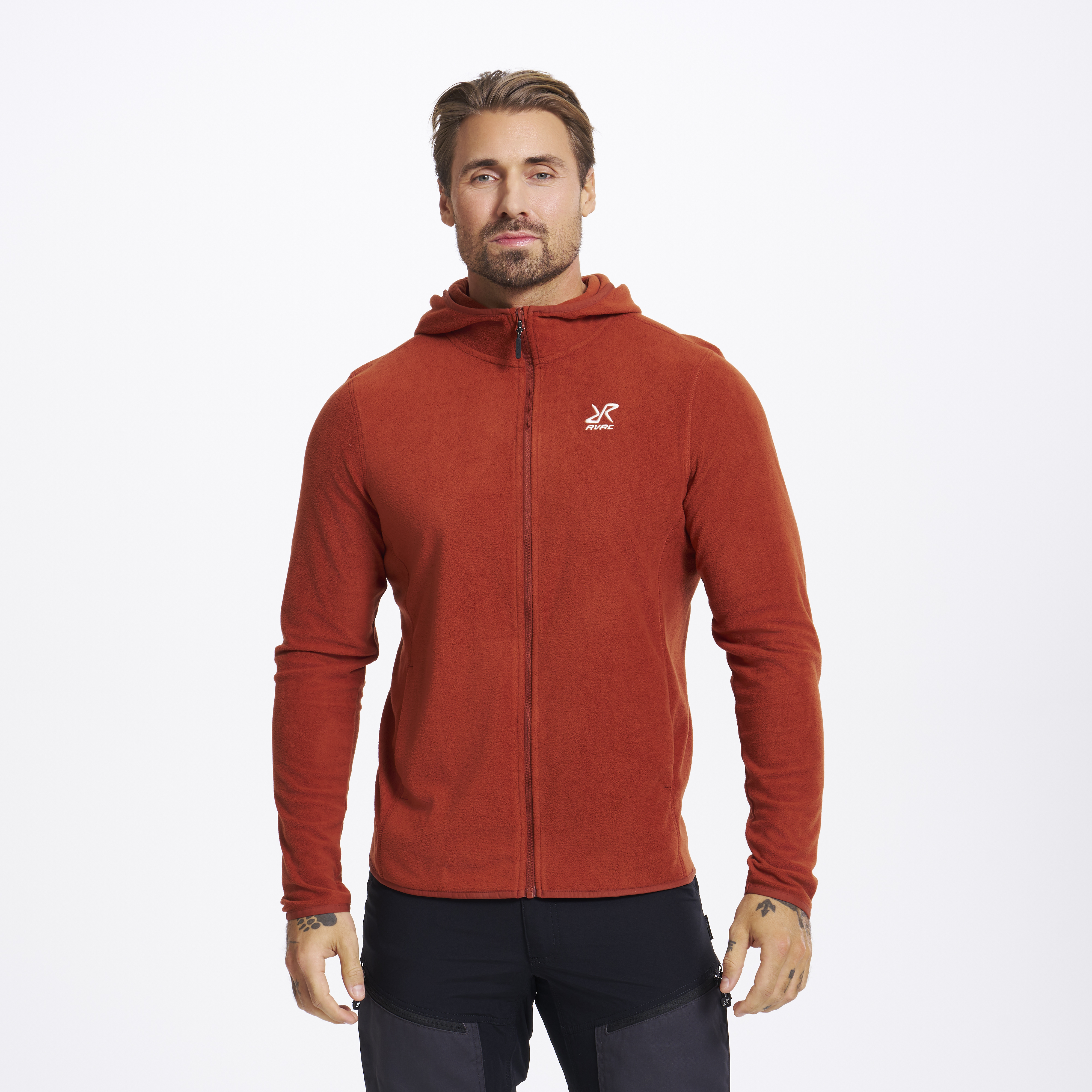 Hiker Fleece Hoodie Herr Rusty Orange, :M