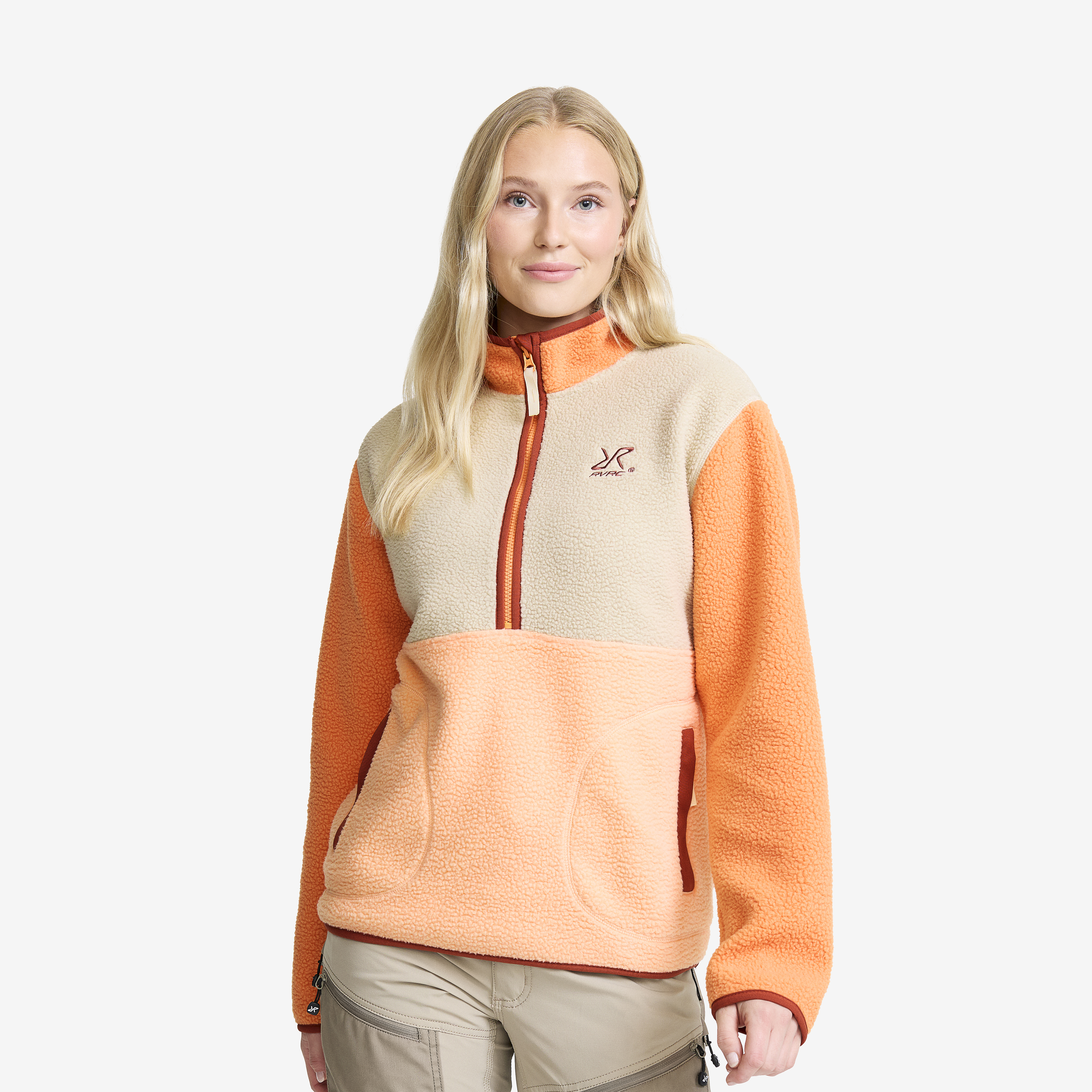 Canyon Half-zip Pile Fleece Dame Peach Fuzz/Copper Tan