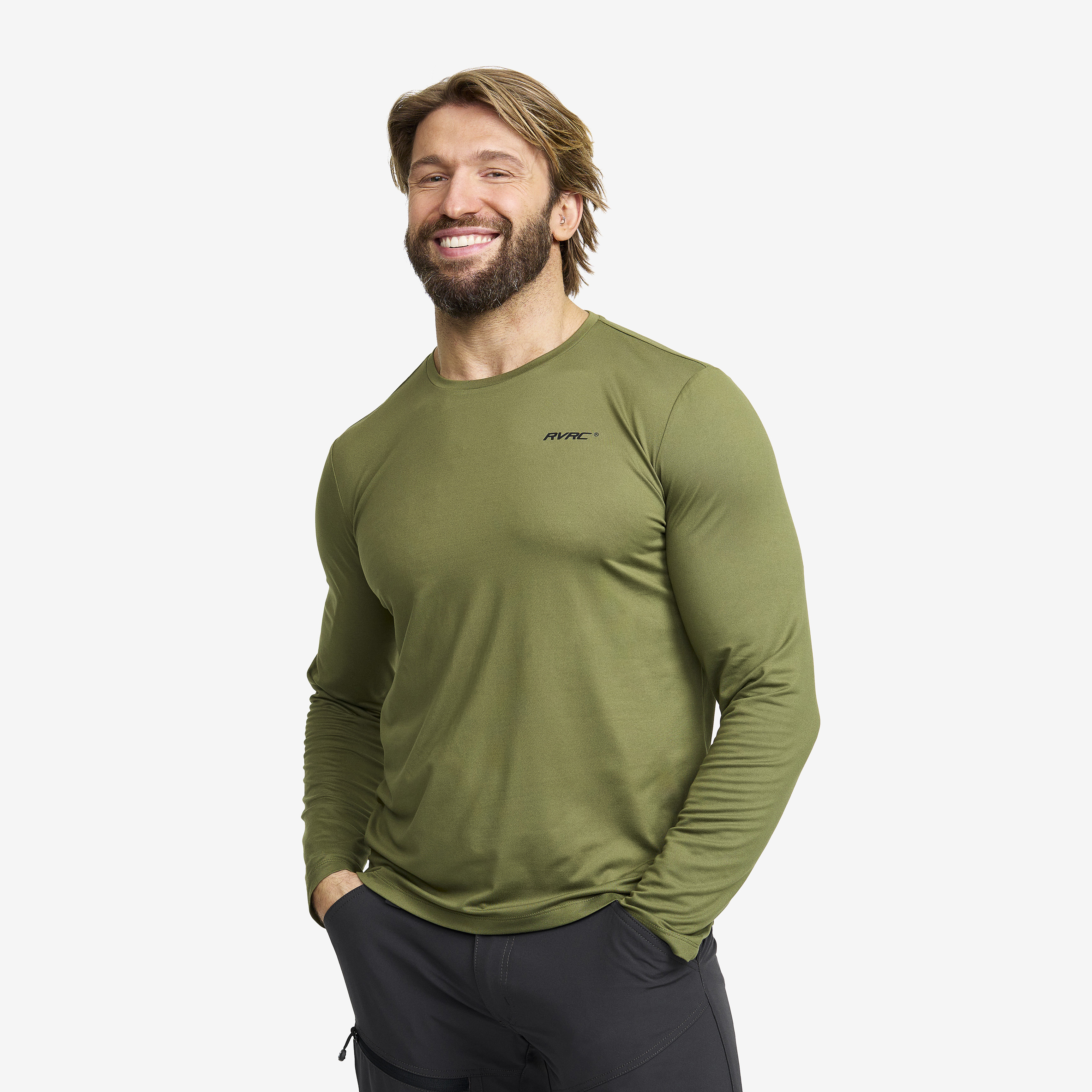 Mission Long-sleeved T-shirt – Herr – Cypress Storlek:L – Herr > Tröjor > Skjortor & Långärmade Tröjor