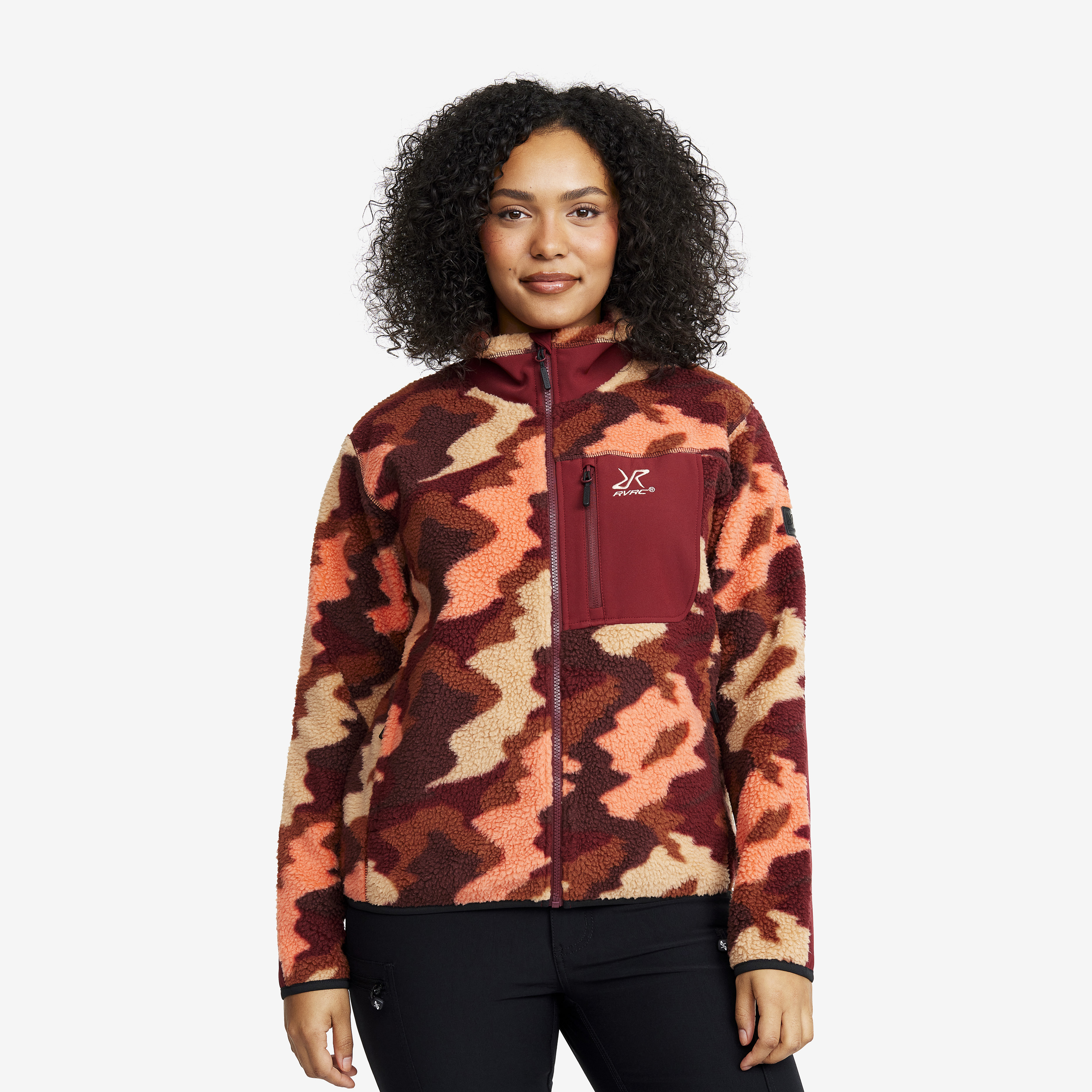 High Pile Fleece Jacket Dame Pomegranate