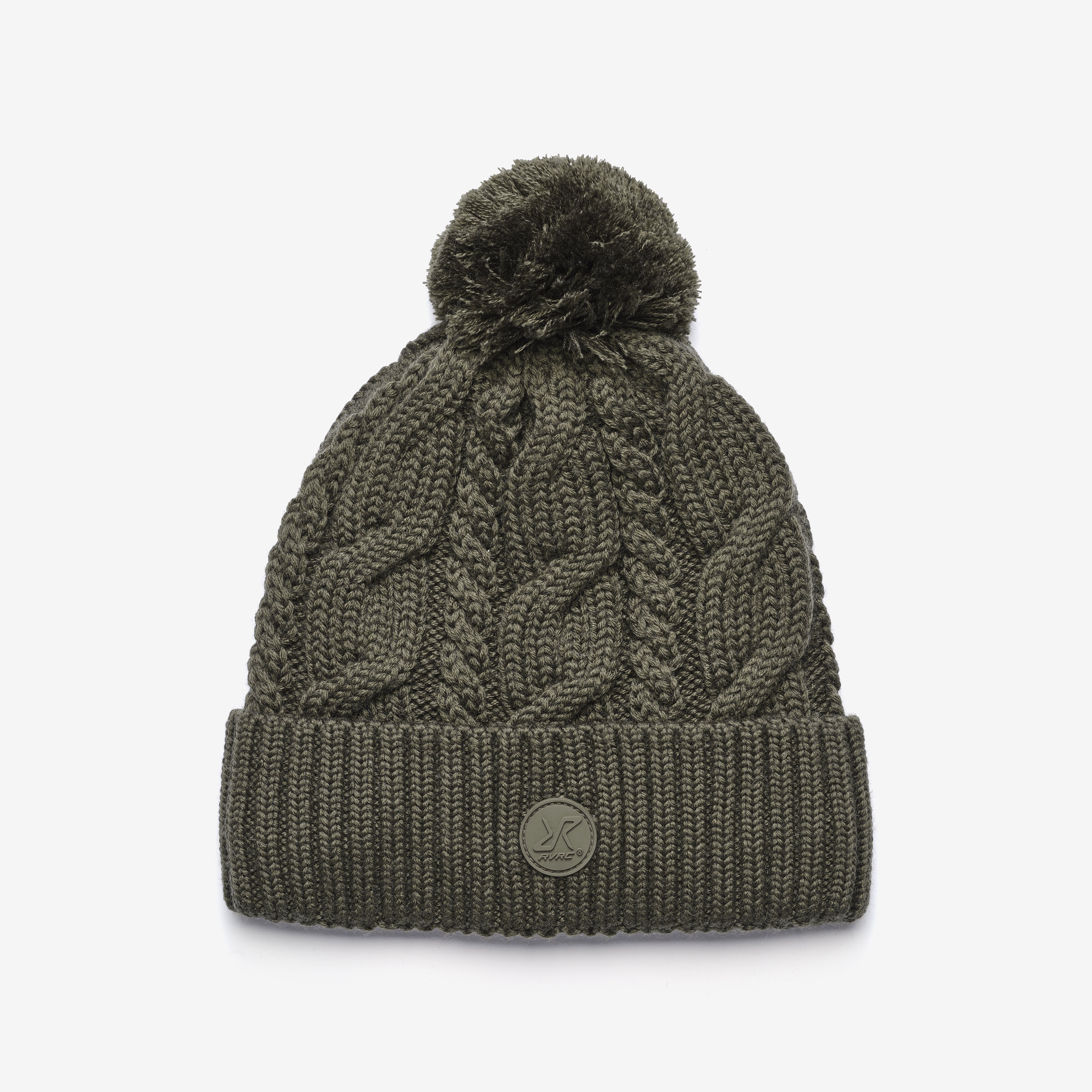 Frost Cable Knit Beanie Kambaba Green,