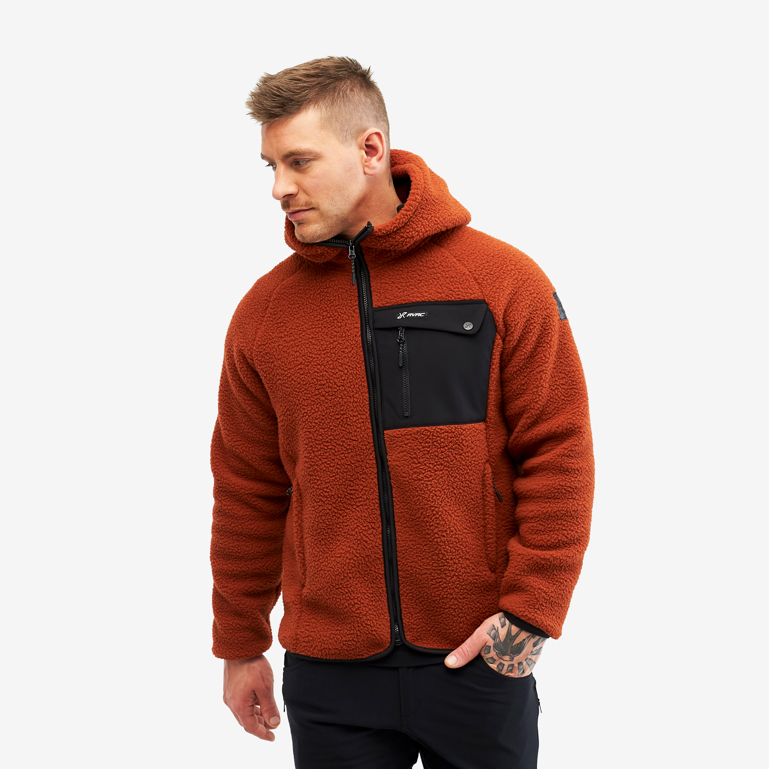 Sherpa Hoodie Rusty Orange Miehet,